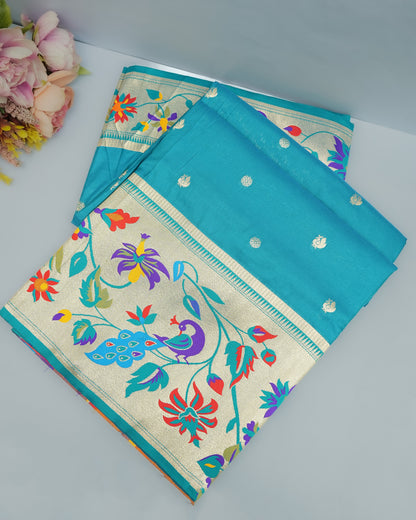 Navy Blue color Silk Saree