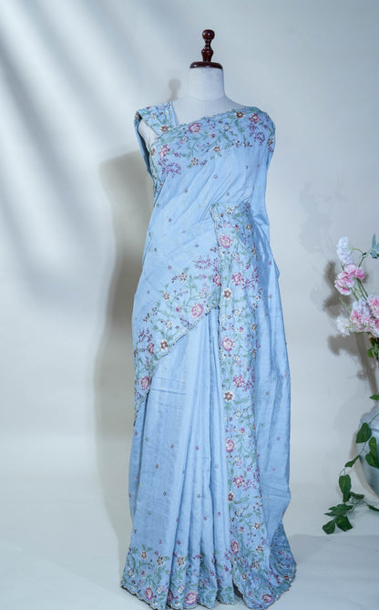 Embroidery Tussar Saree