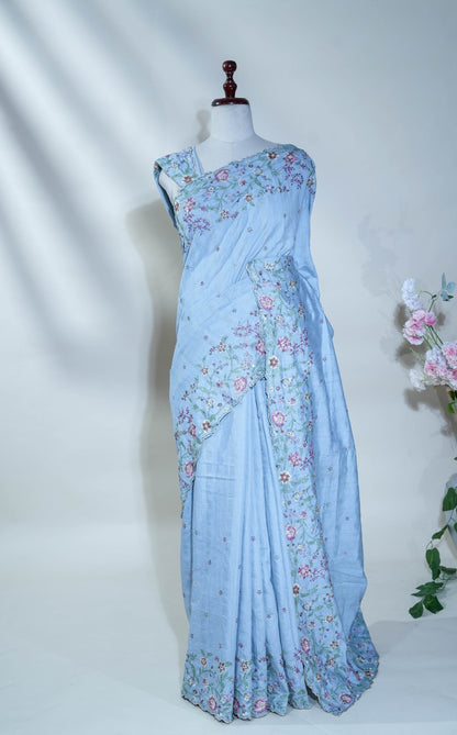 Embroidery Tussar Saree