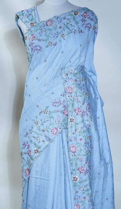 Embroidery Tussar Saree