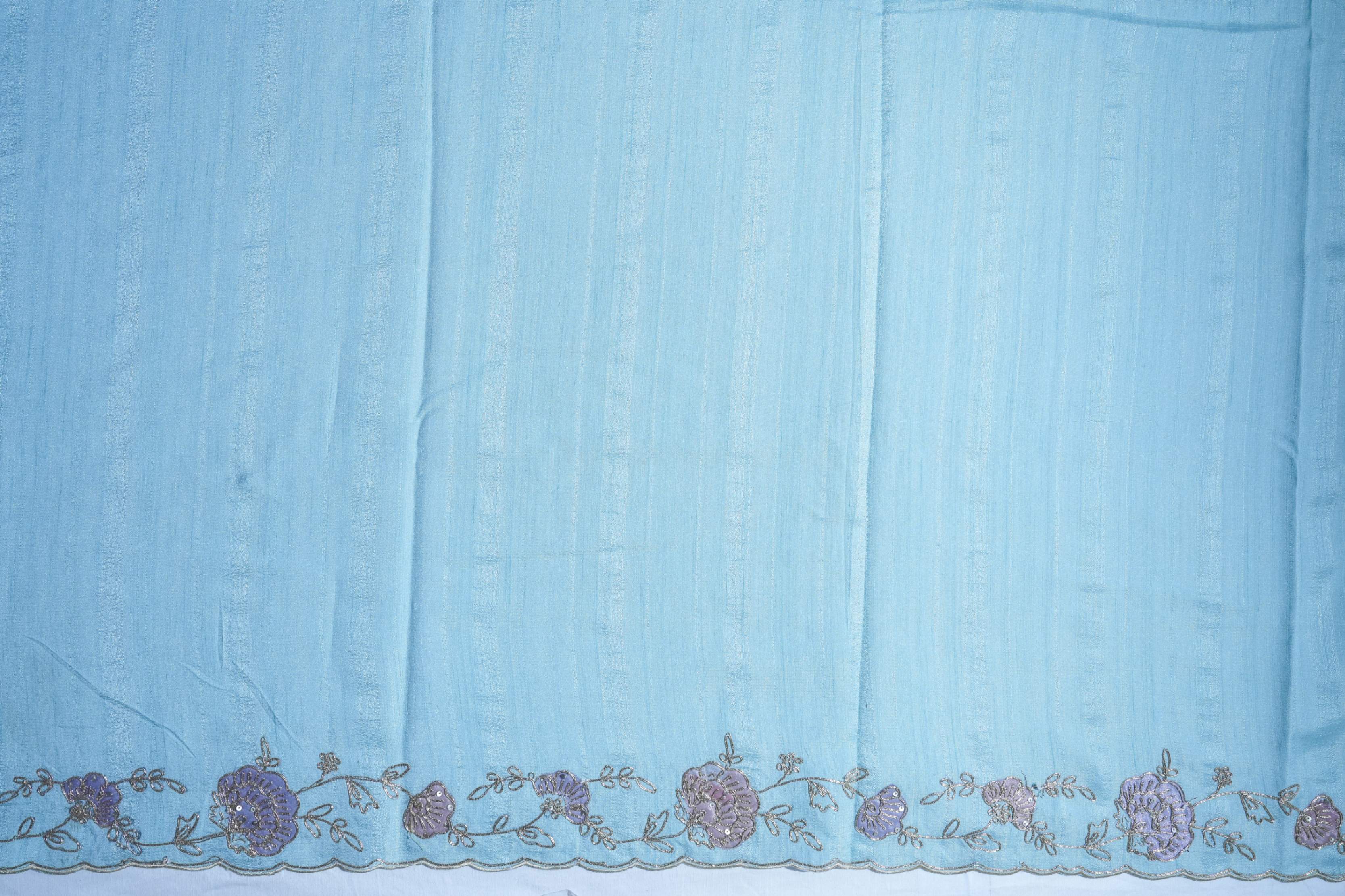 Ferozi Embroidery Tussar Saree