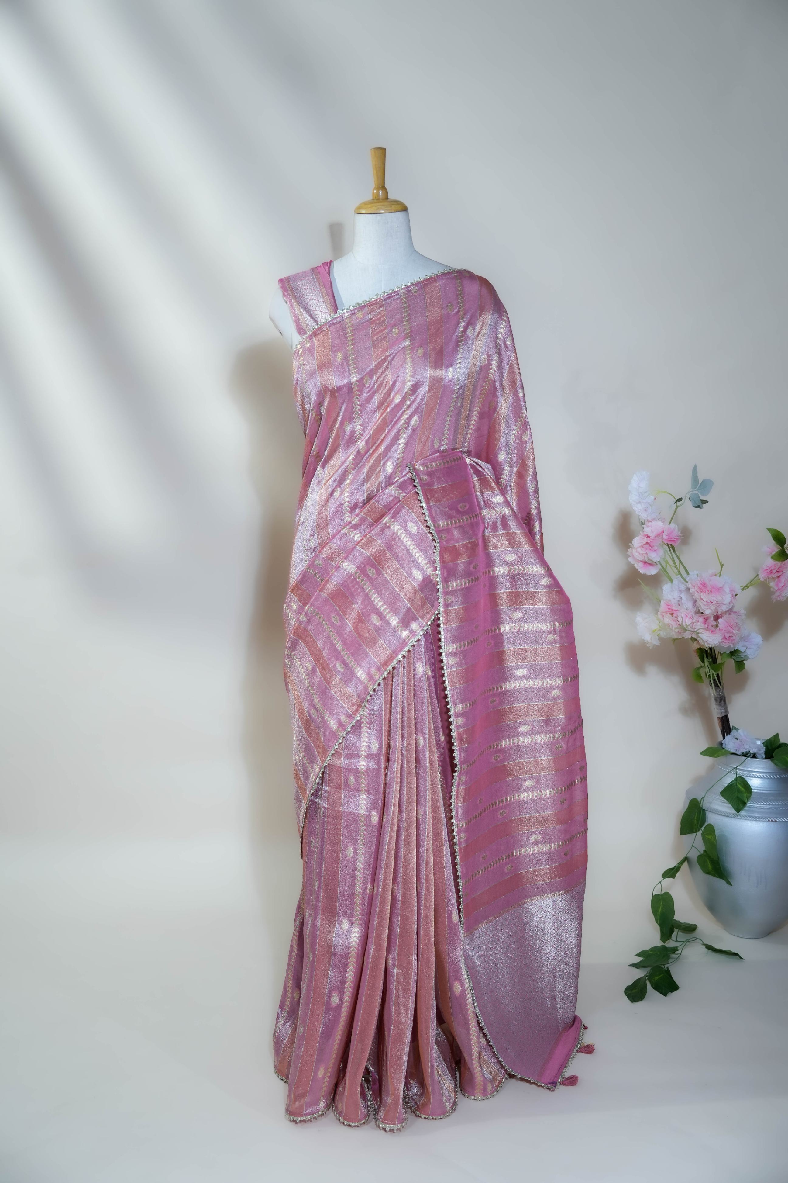 Multicolor Banarasi Tissue Saree
