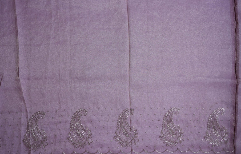 Pink Embroidery Tissue Saree