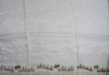Off White Embroidery Organza Saree