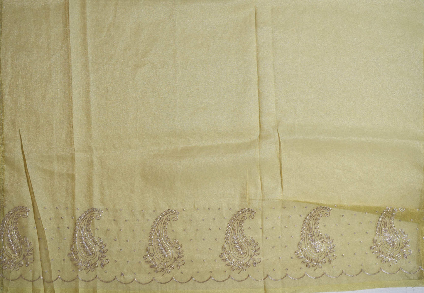 Gold Embroidery Tissue Saree