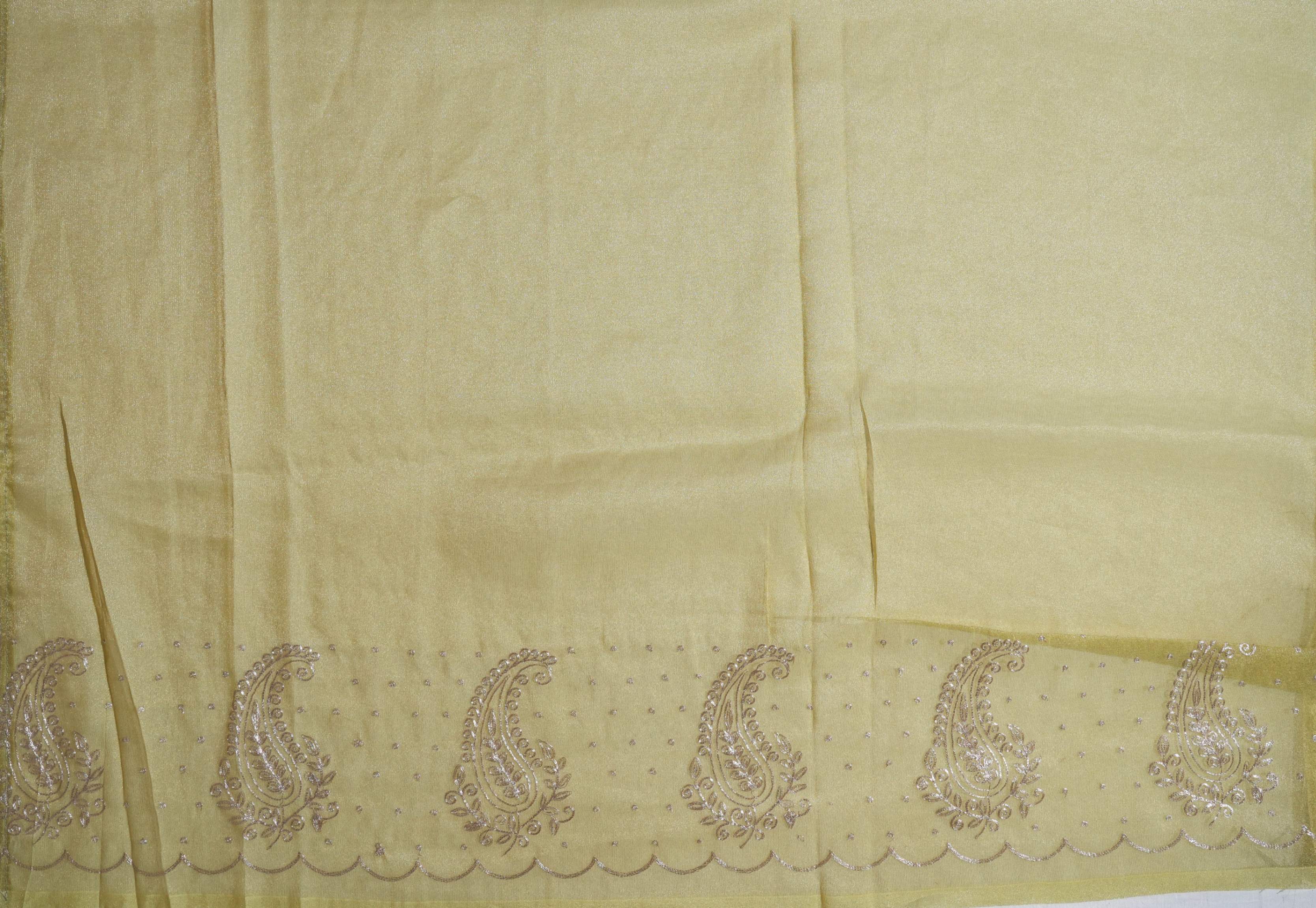 Gold Embroidery Tissue Saree