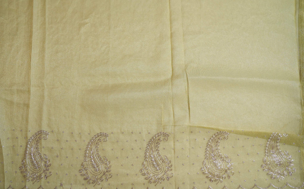 Gold Embroidery Tissue Saree