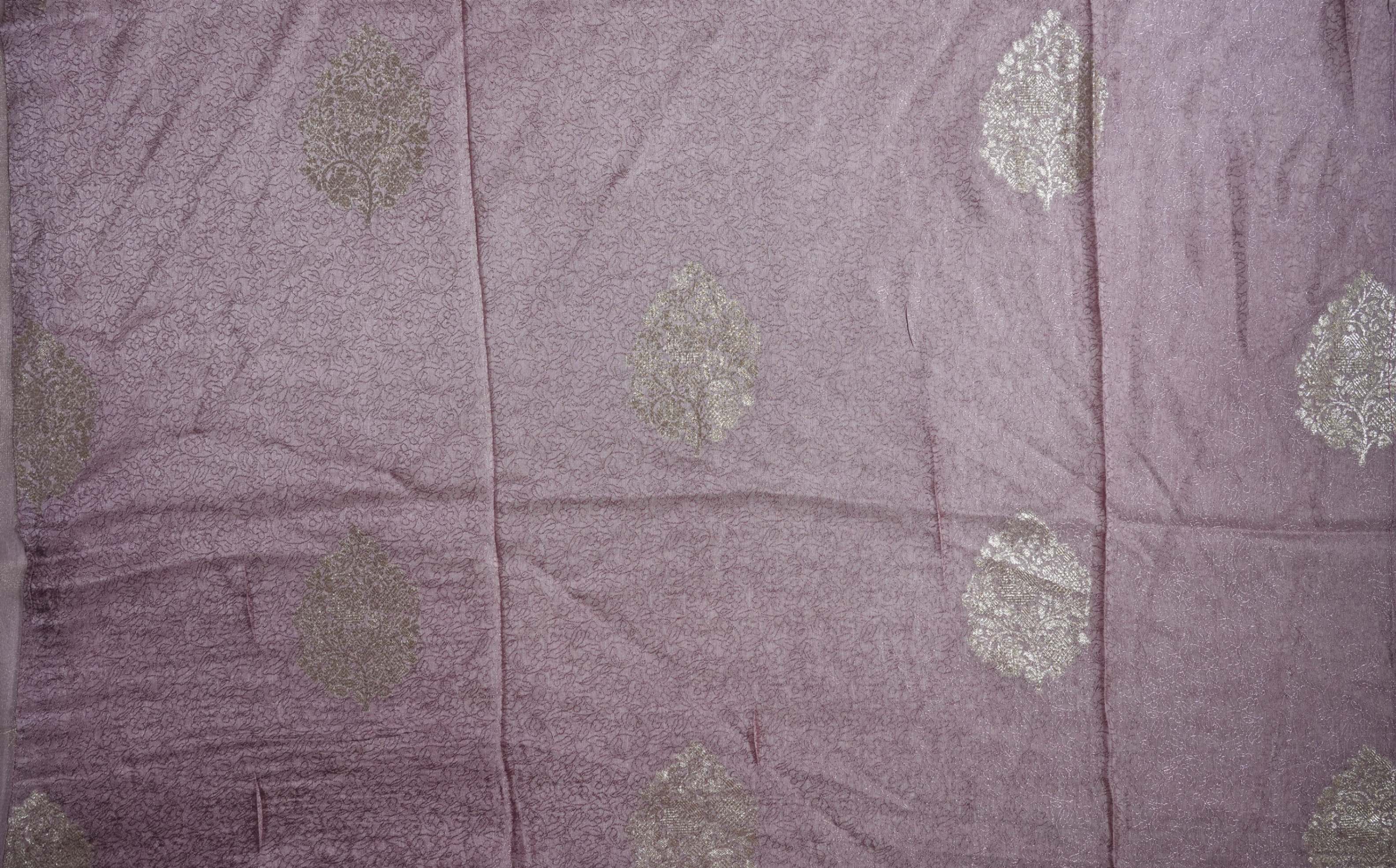 Pink Embroidery Tissue Saree