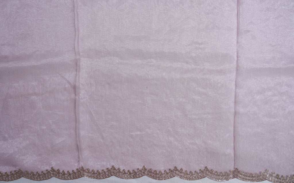 Pink Embroidery Tissue Saree