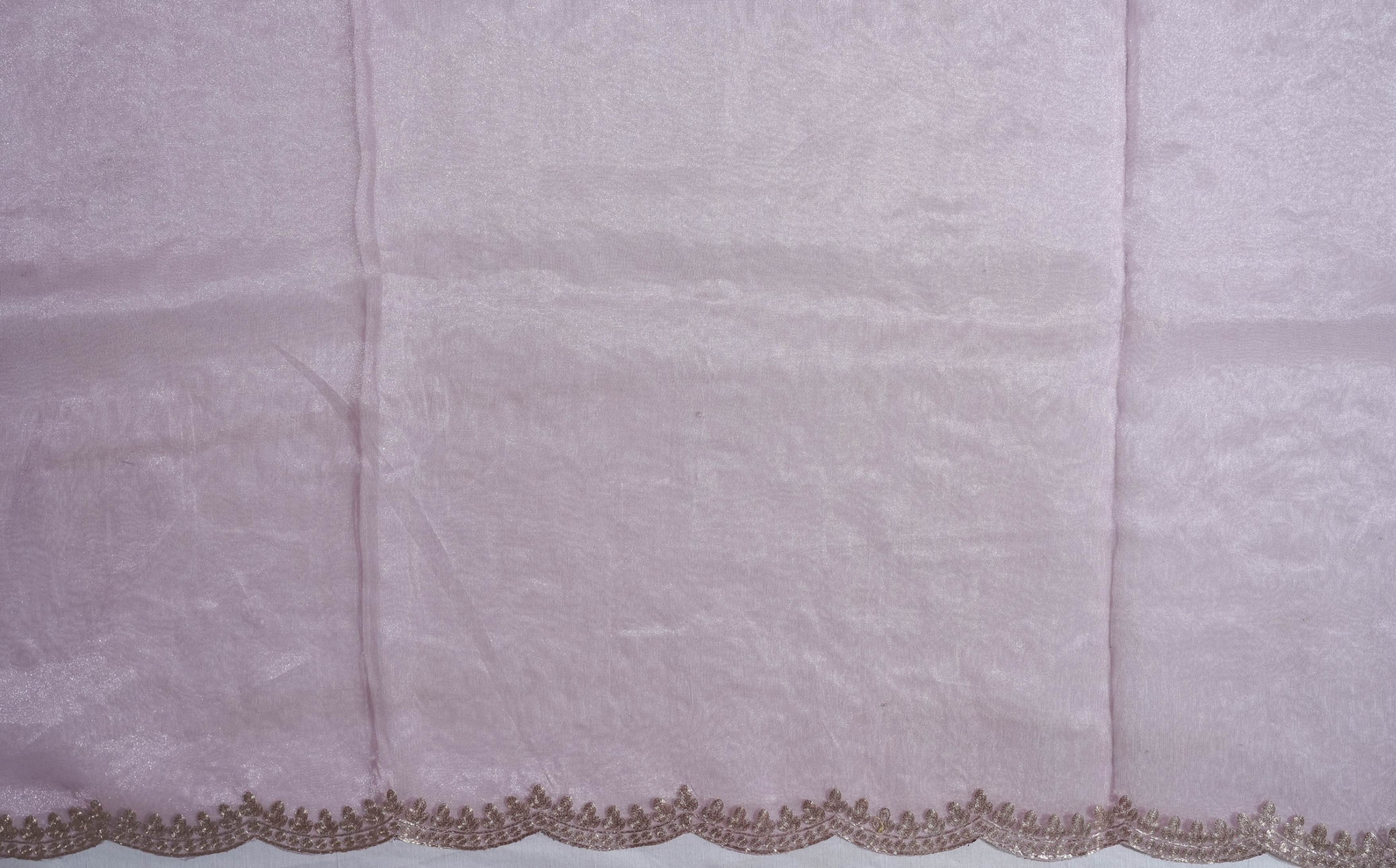 Pink Embroidery Tissue Saree