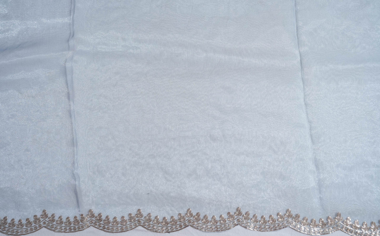 Ferozi Embroidery Tissue Saree