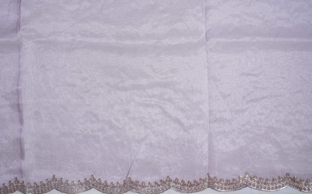 Purple Embroidery Tissue Saree