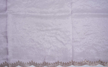 Purple Embroidery Tissue Saree