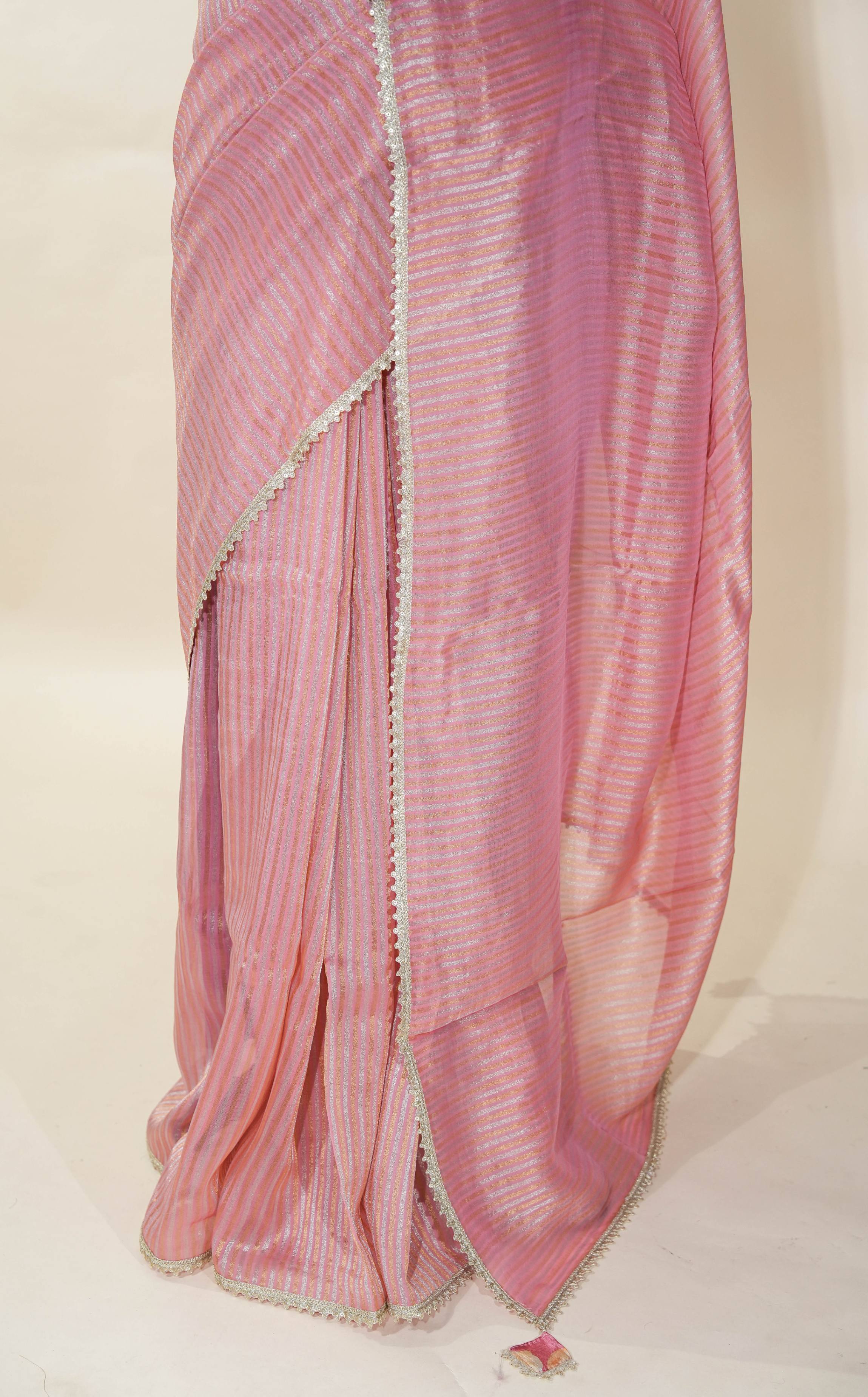 Pink Banarasi Organza Saree