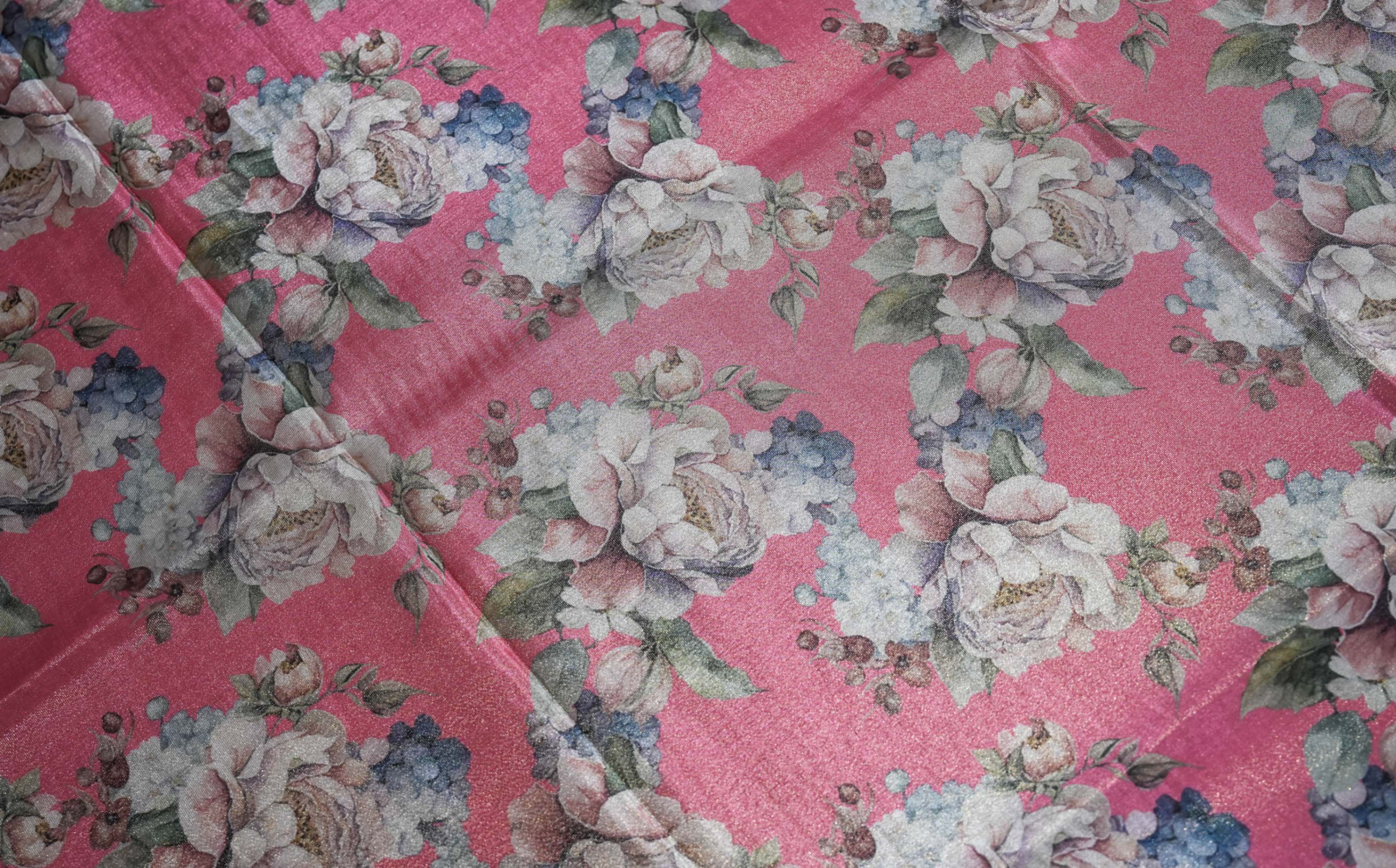 Pink Banarasi Organza Saree