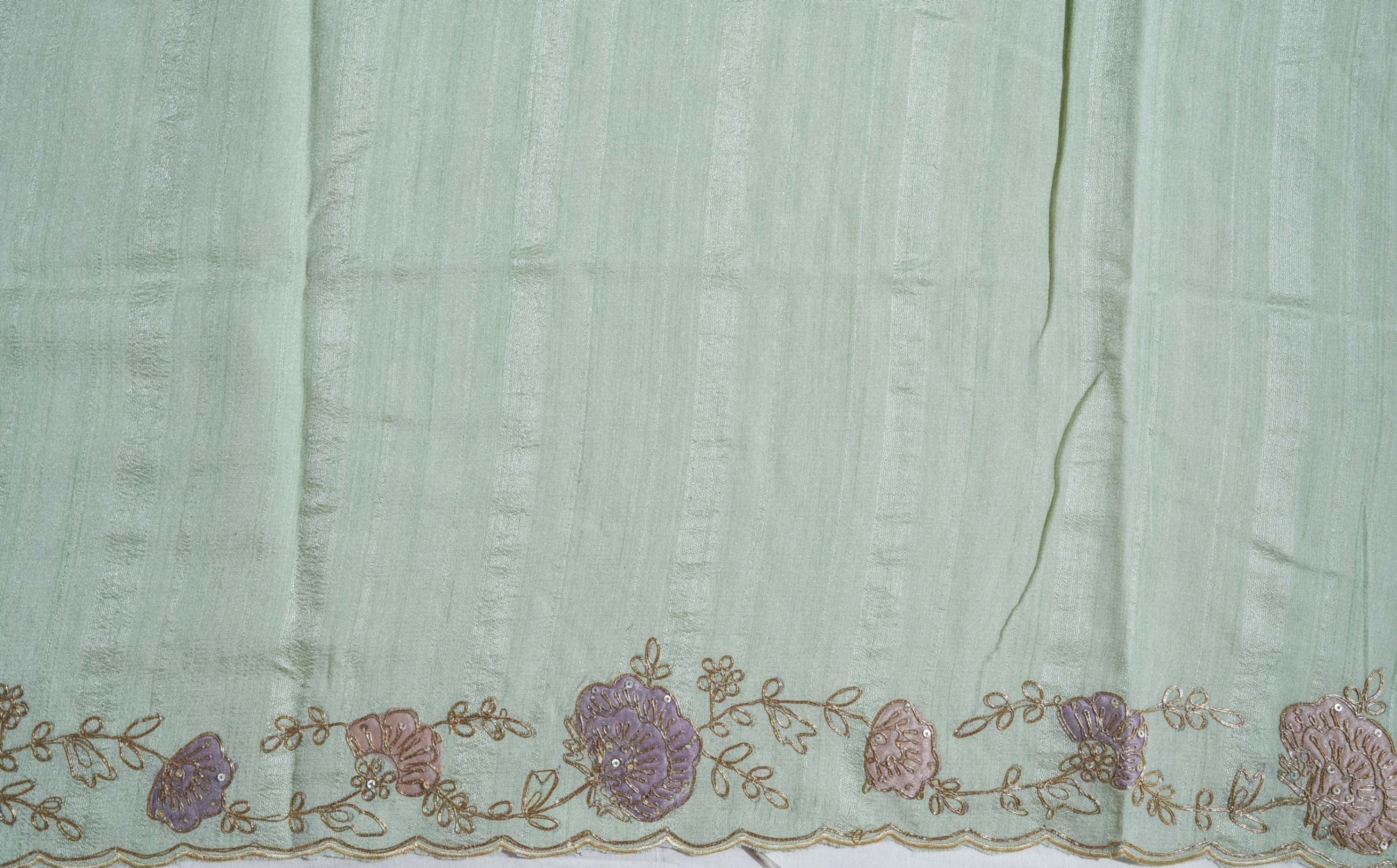 Pastel Embroidery Tussar Saree