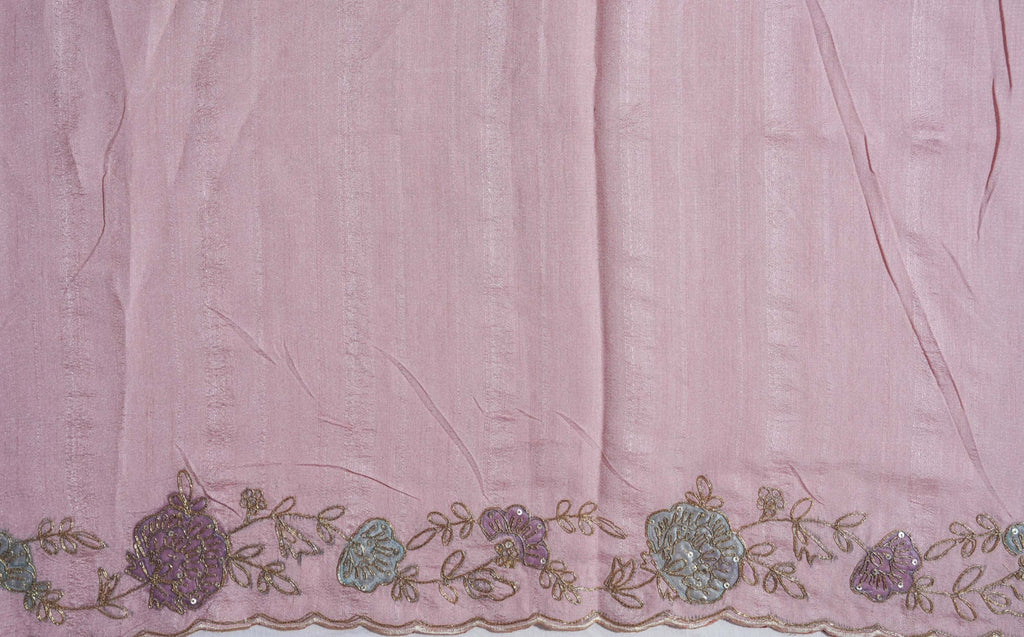 Pink Embroidery Tussar Saree