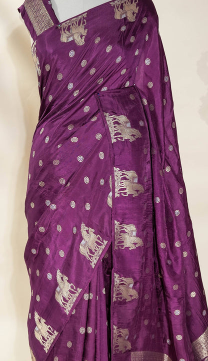 Purple Banarasi Tissue Saree