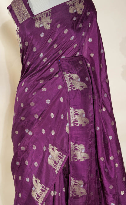 Purple Banarasi Tissue Saree