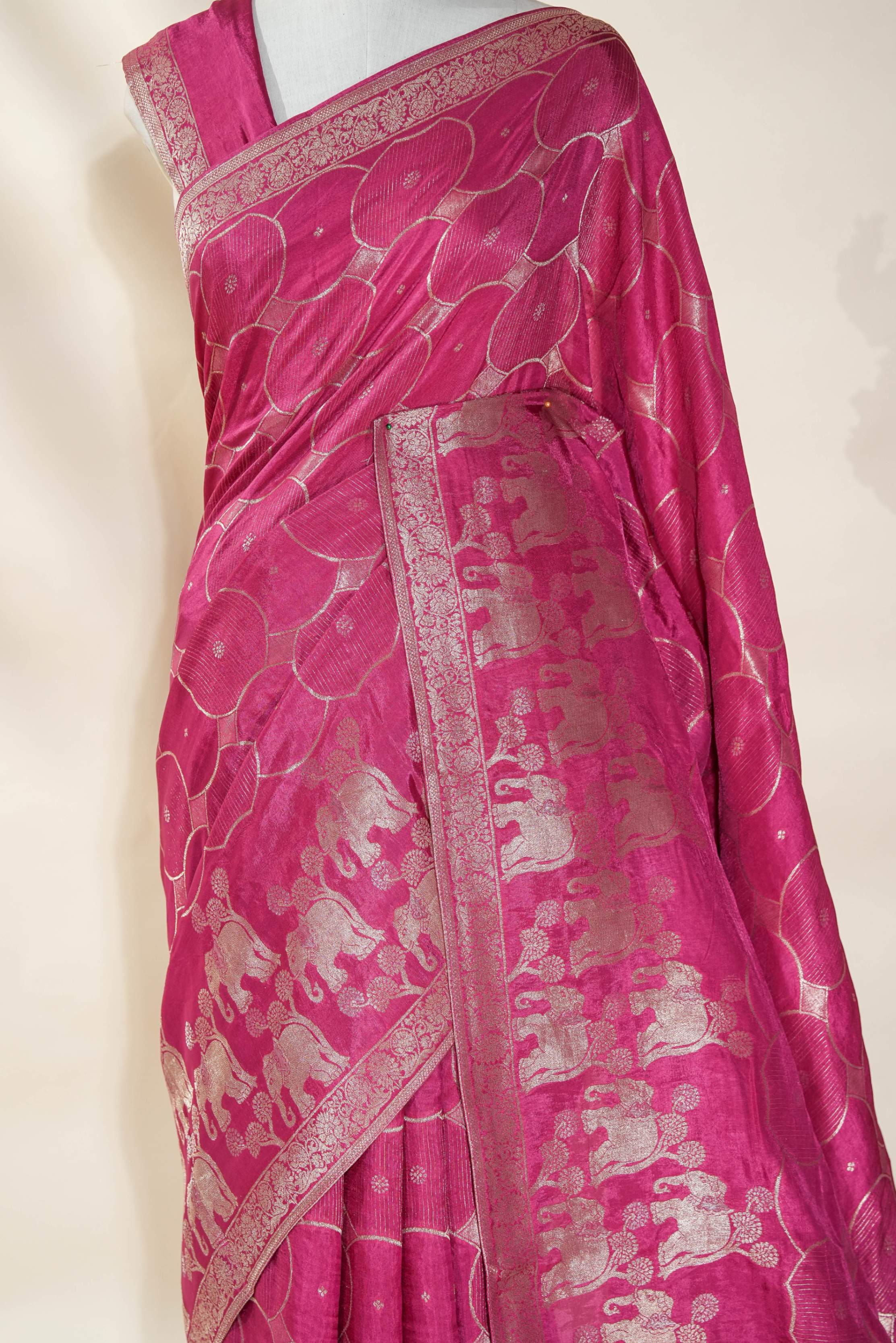 Pink Banarasi Silk Saree