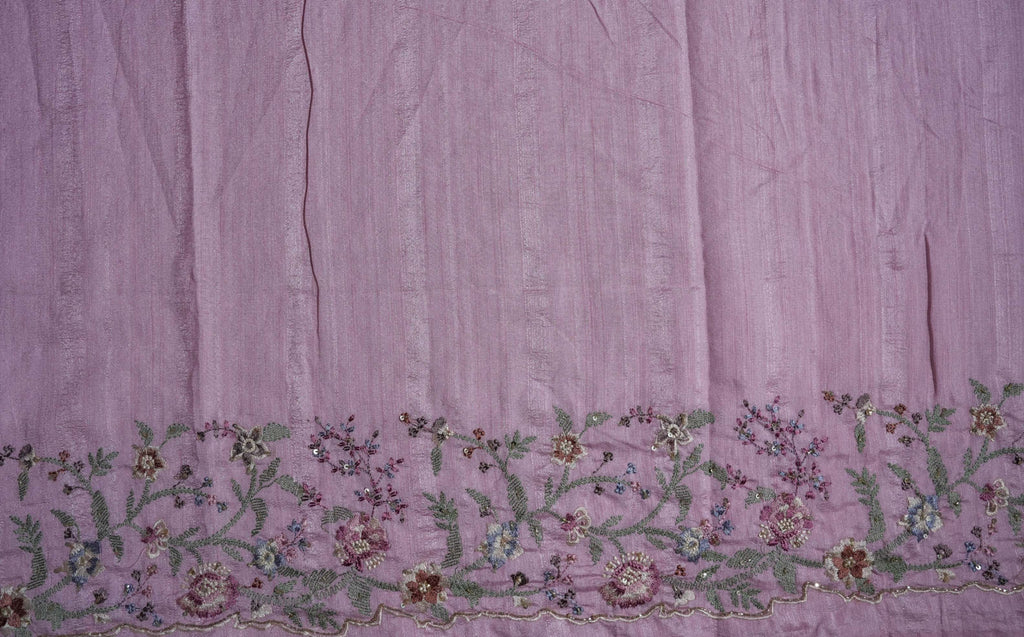Pink Embroidery Tussar Saree