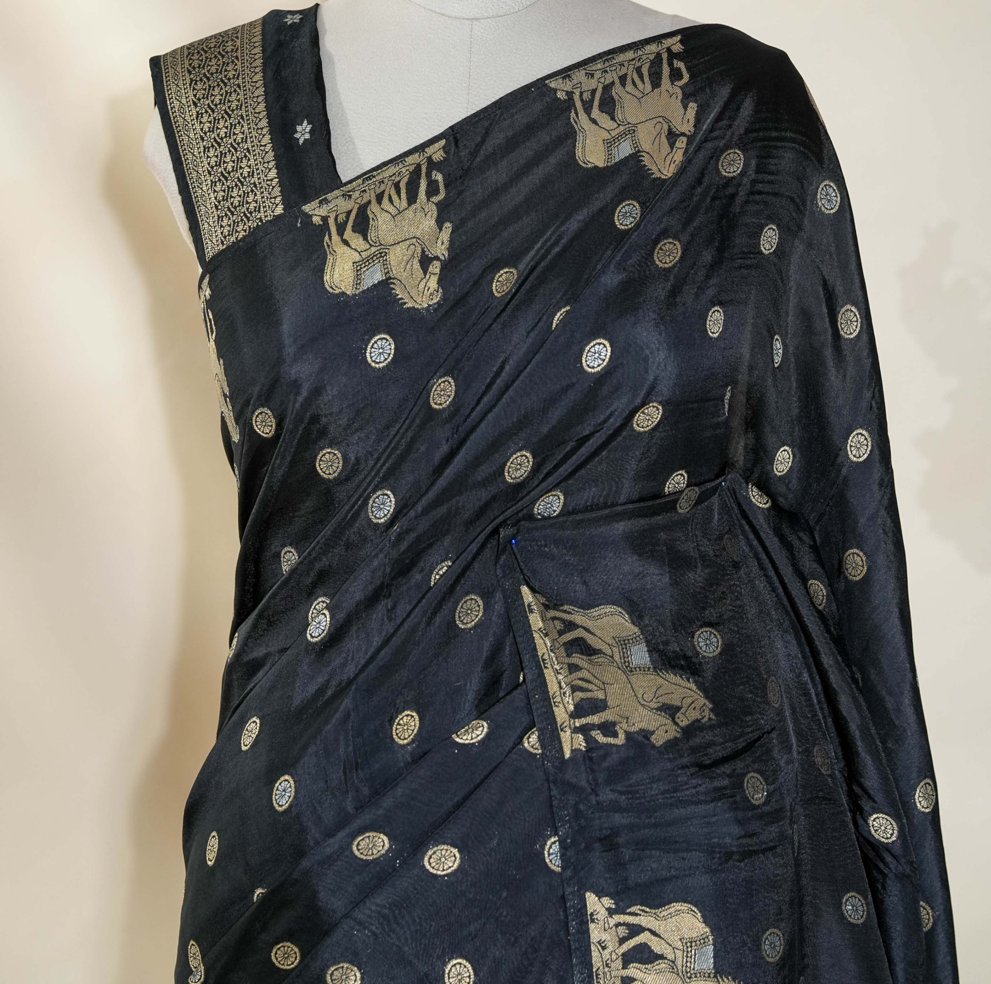 Black Banarasi Silk Saree