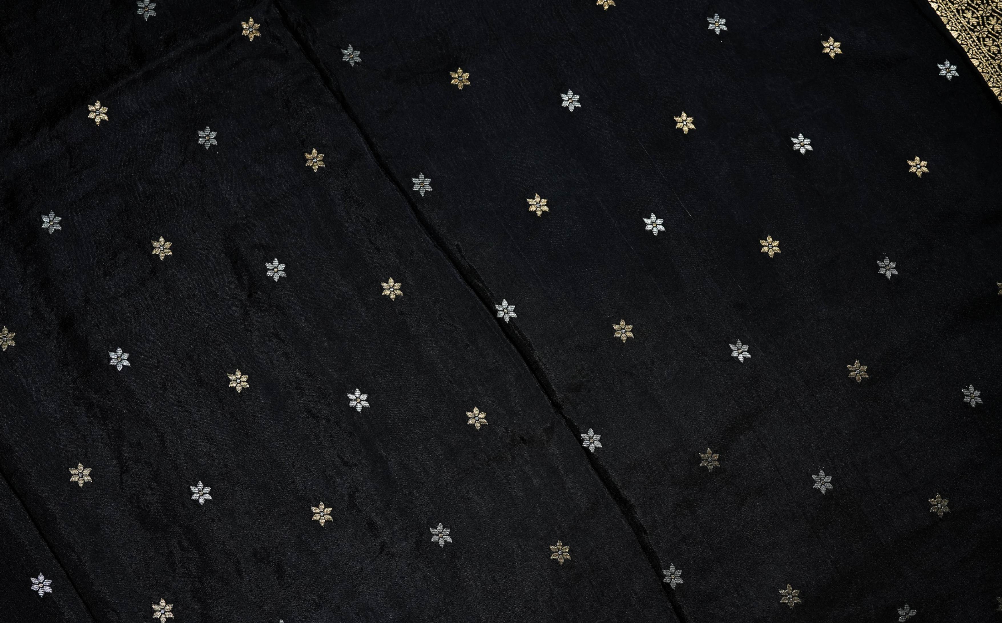 Black Banarasi Silk Saree