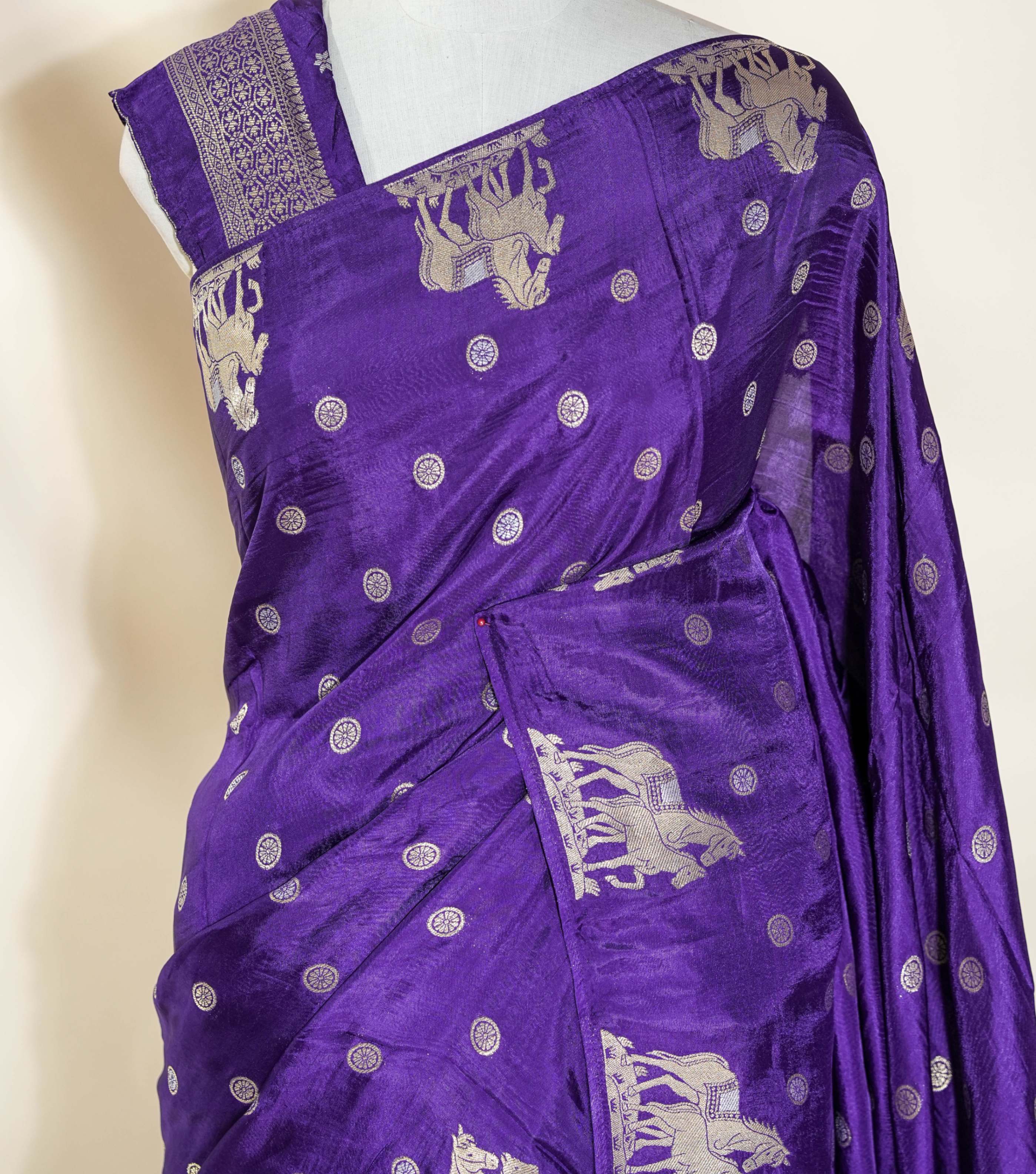 Purple Banarasi Silk Saree