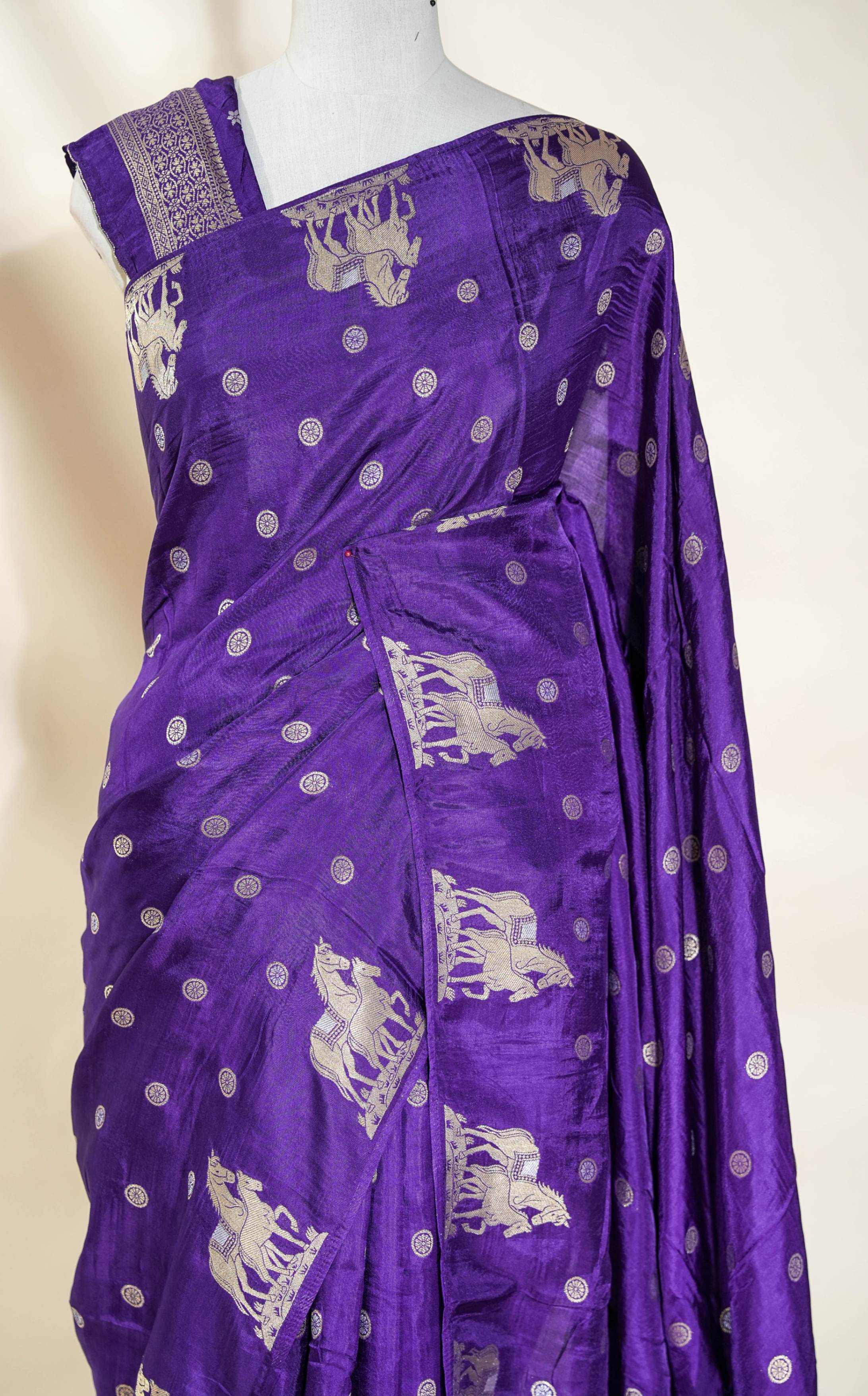 Purple Banarasi Silk Saree