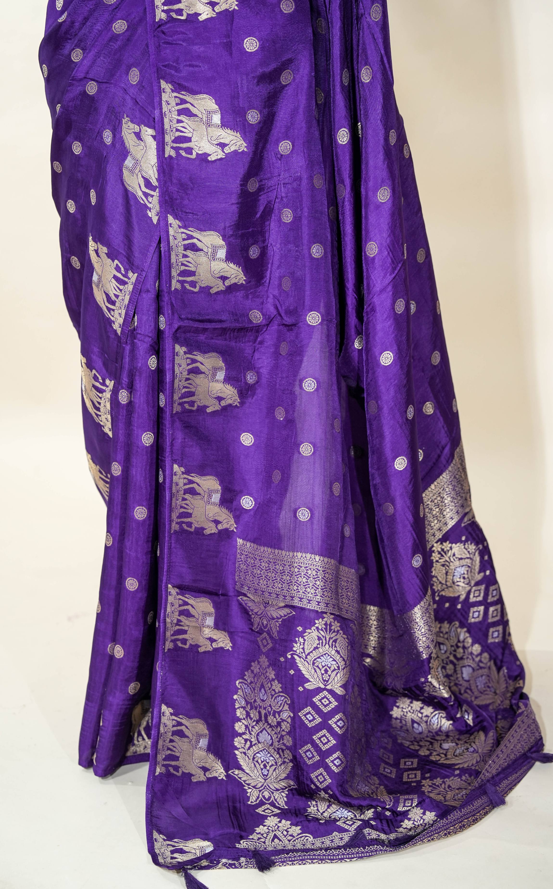 Purple Banarasi Silk Saree
