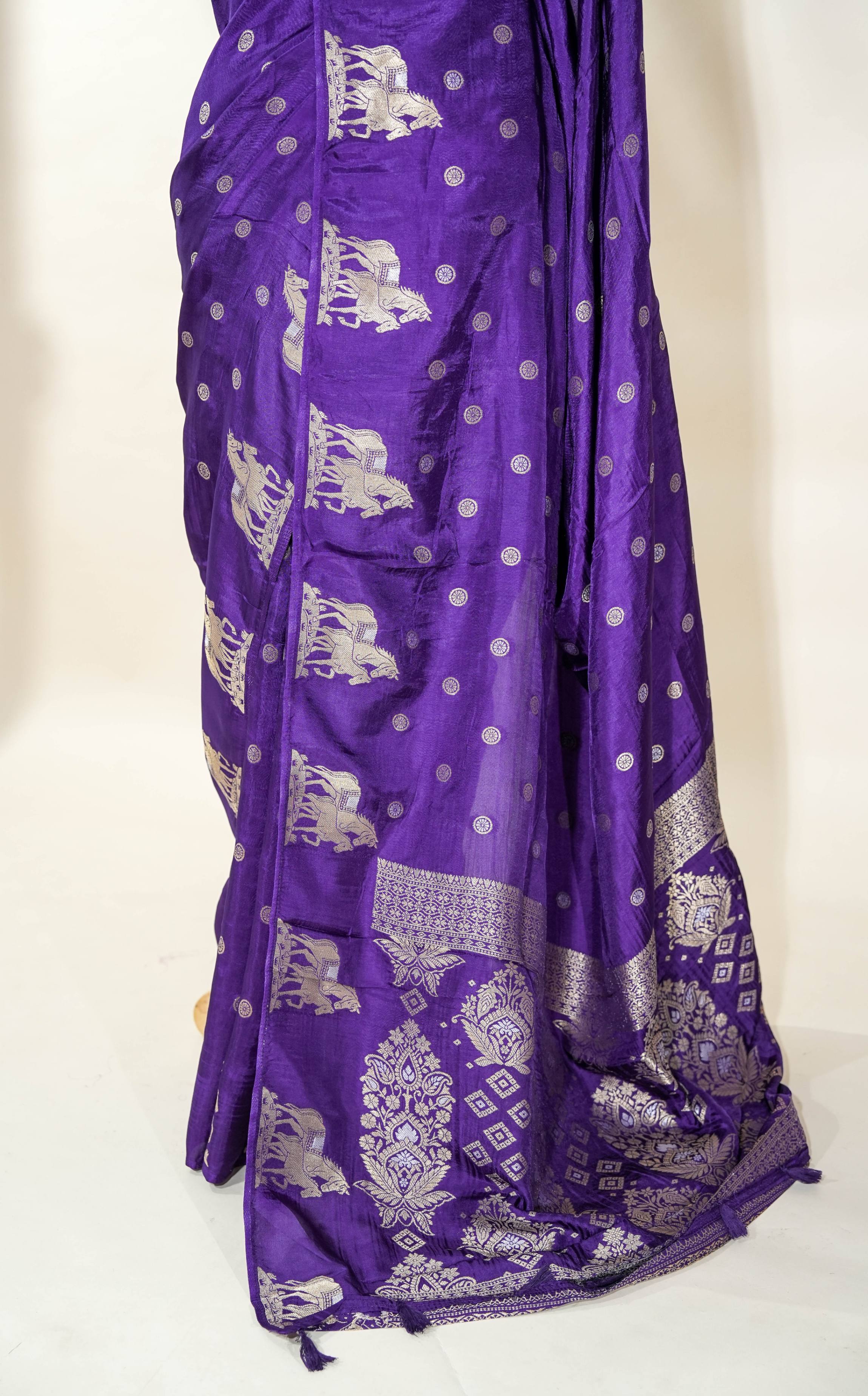 Purple Banarasi Silk Saree