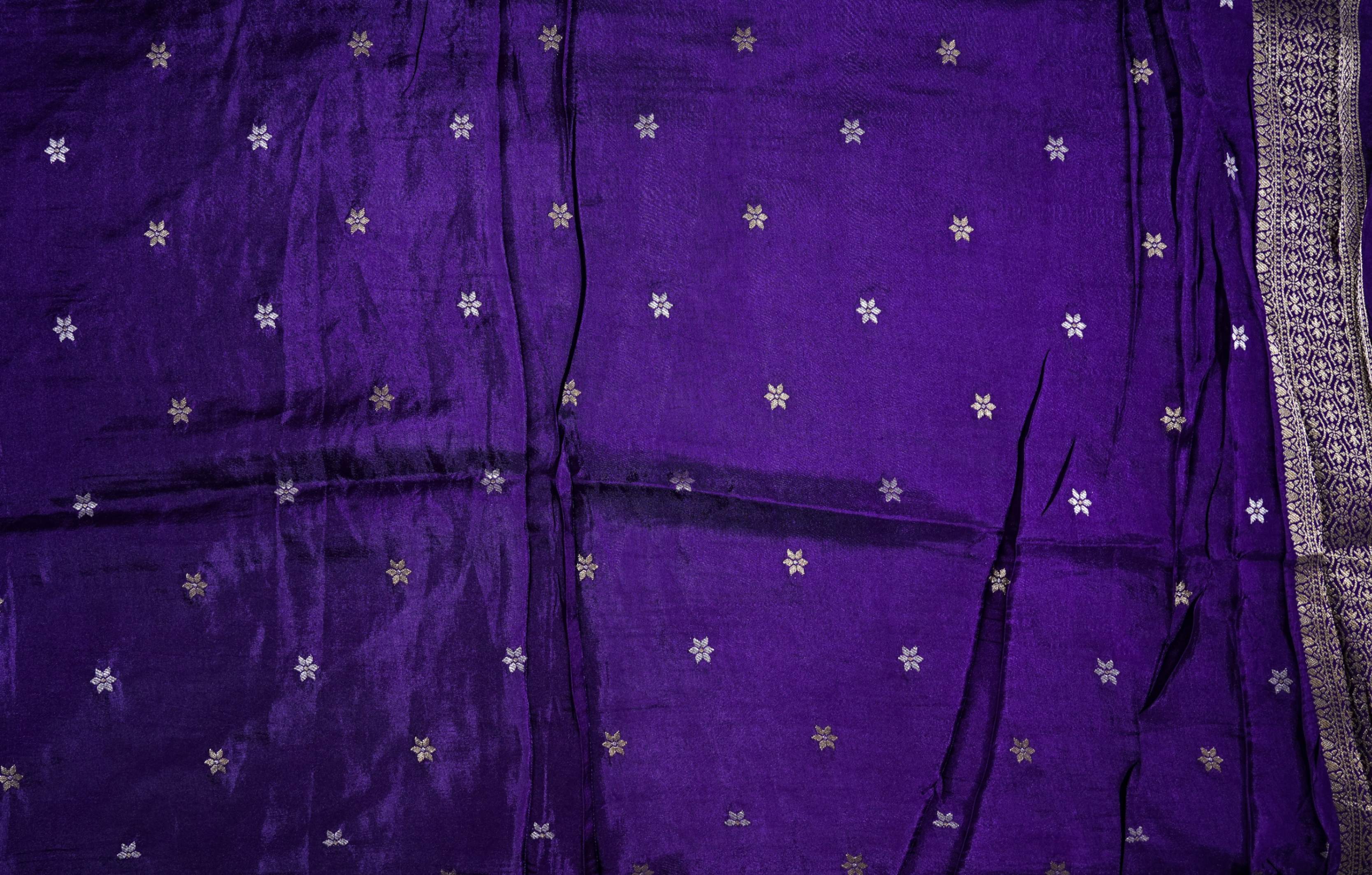Purple Banarasi Silk Saree