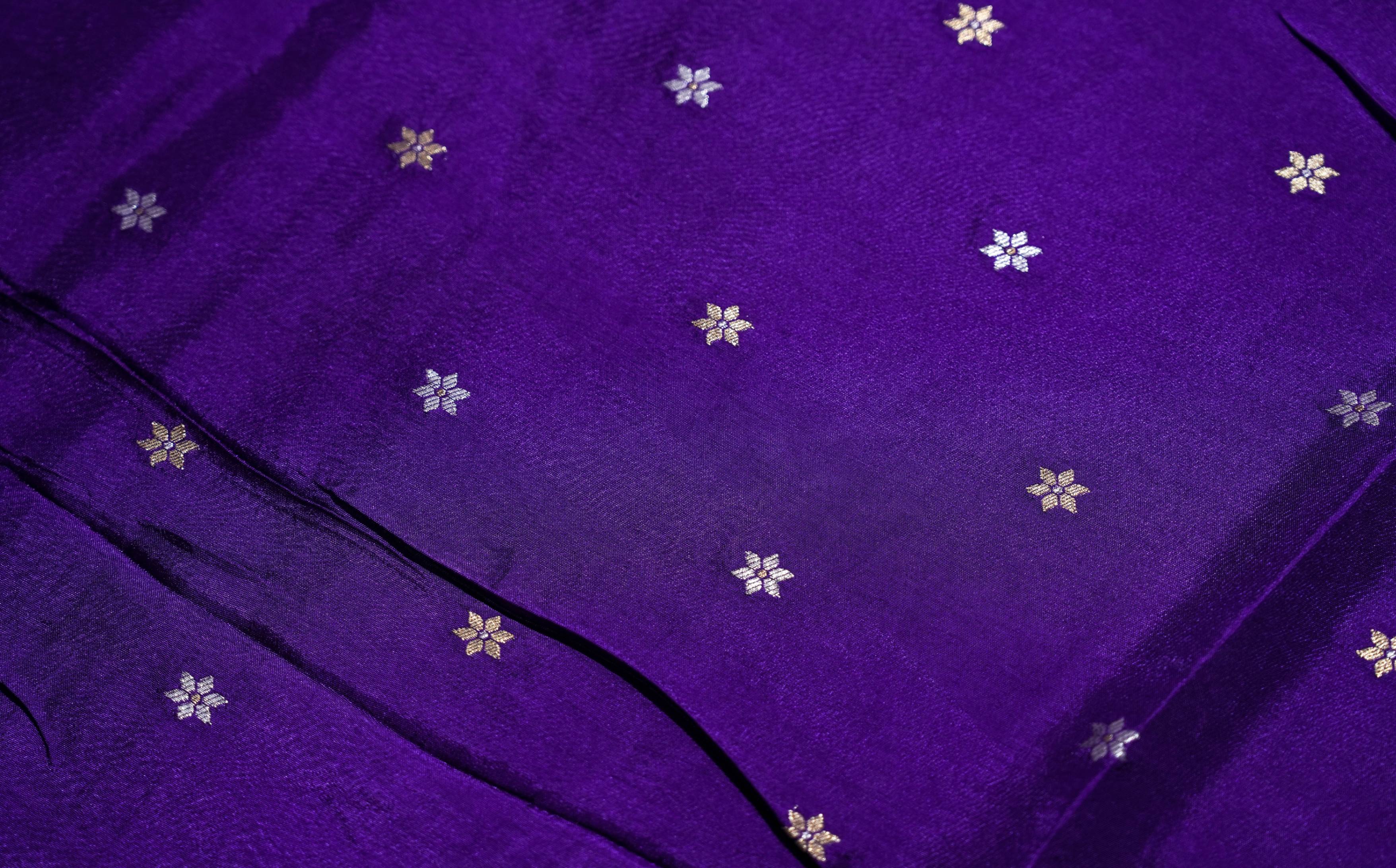 Purple Banarasi Silk Saree