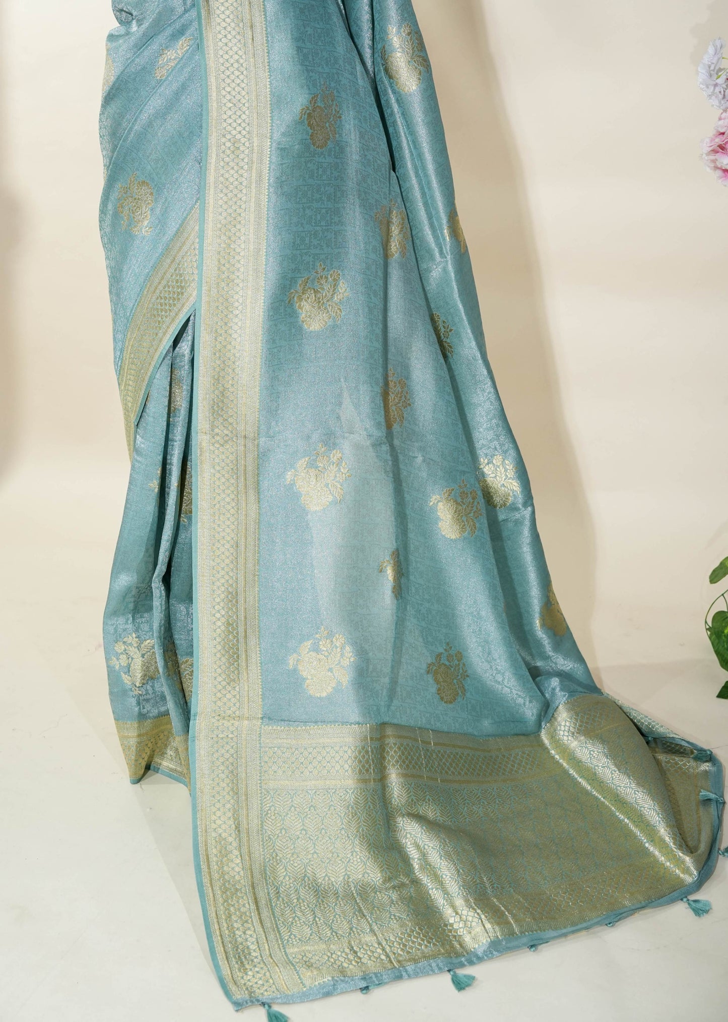 Ferozi Banarasi Tissue Saree