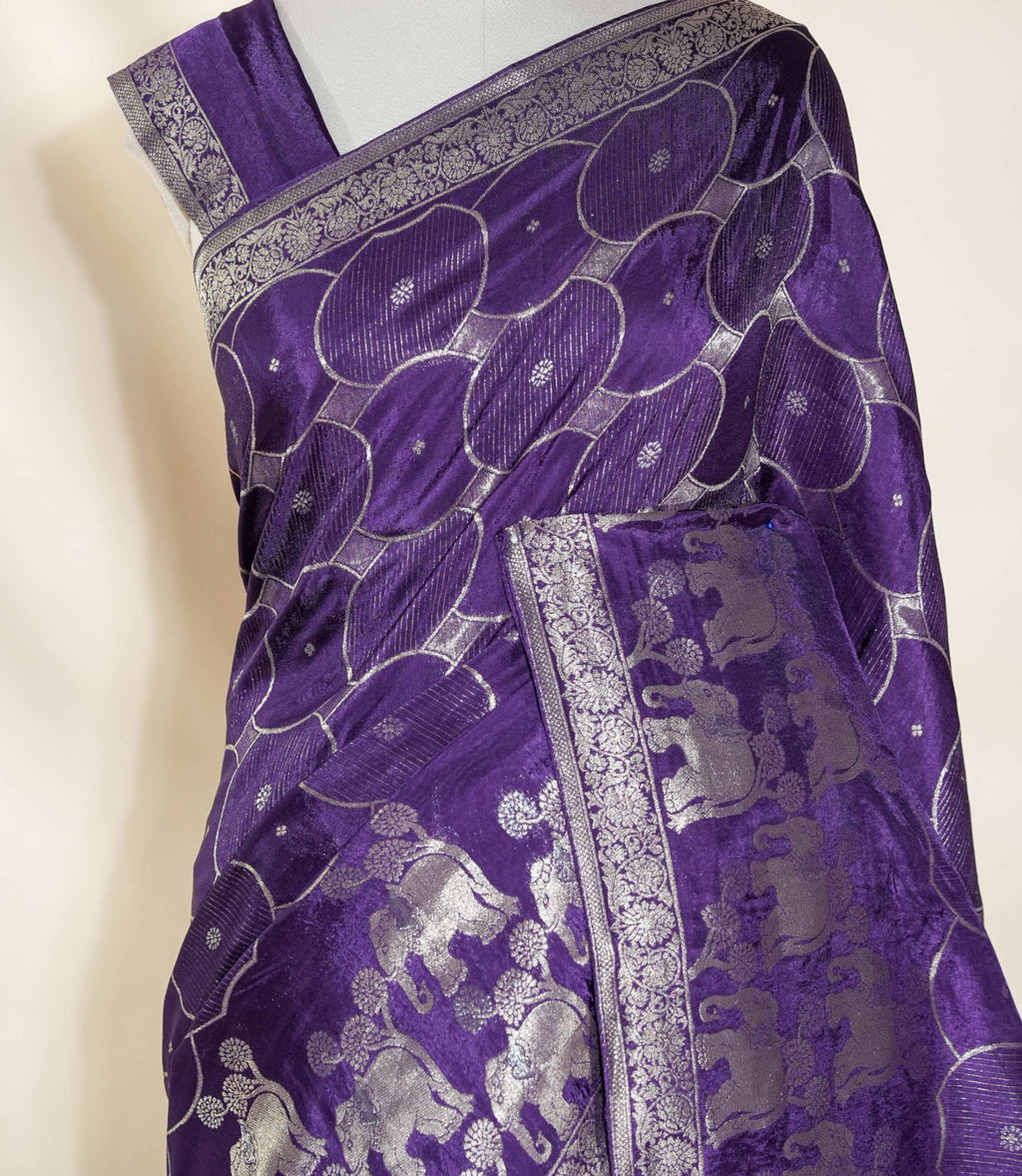 Purple Banarasi Silk Saree