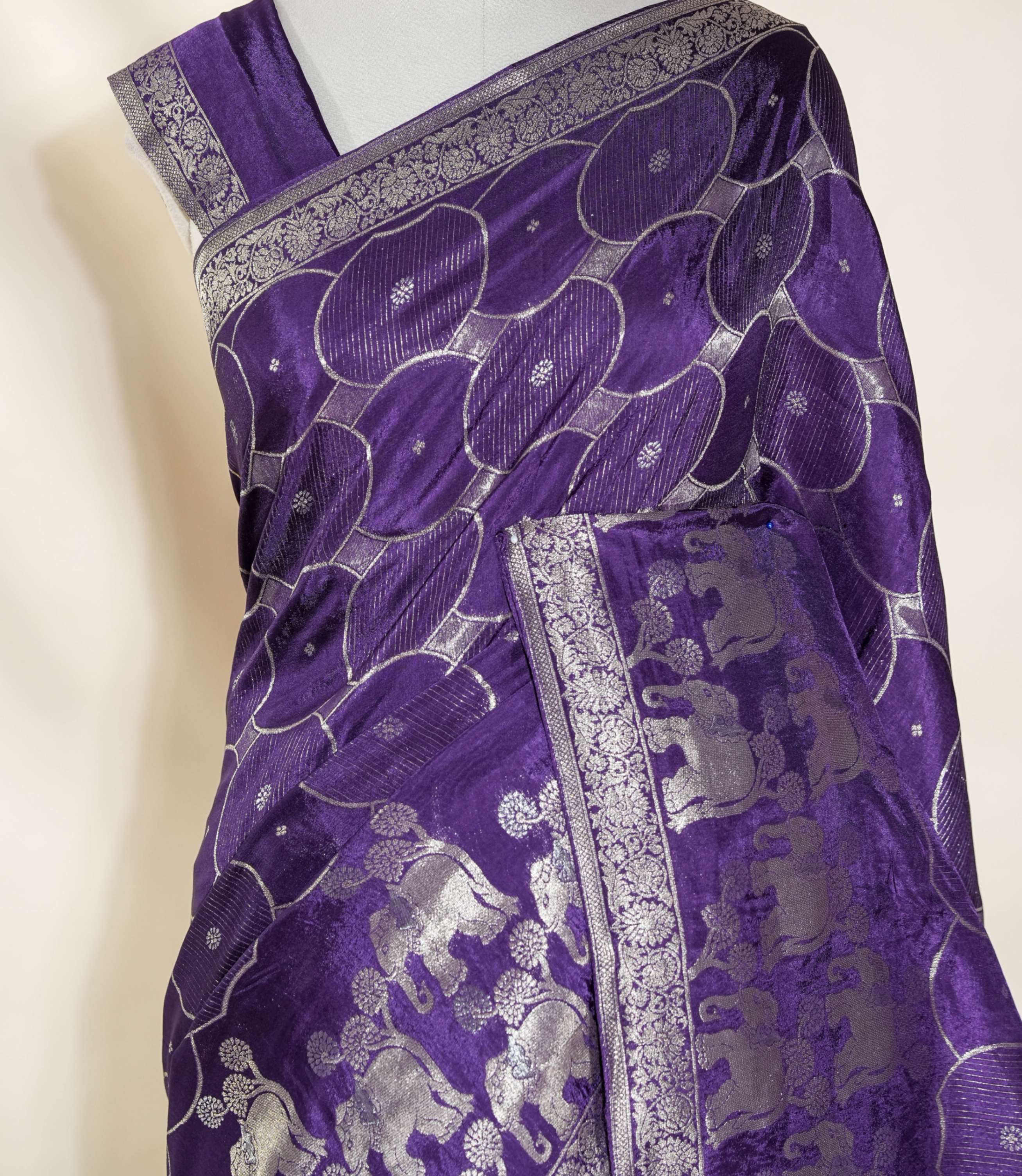 Purple Banarasi Silk Saree