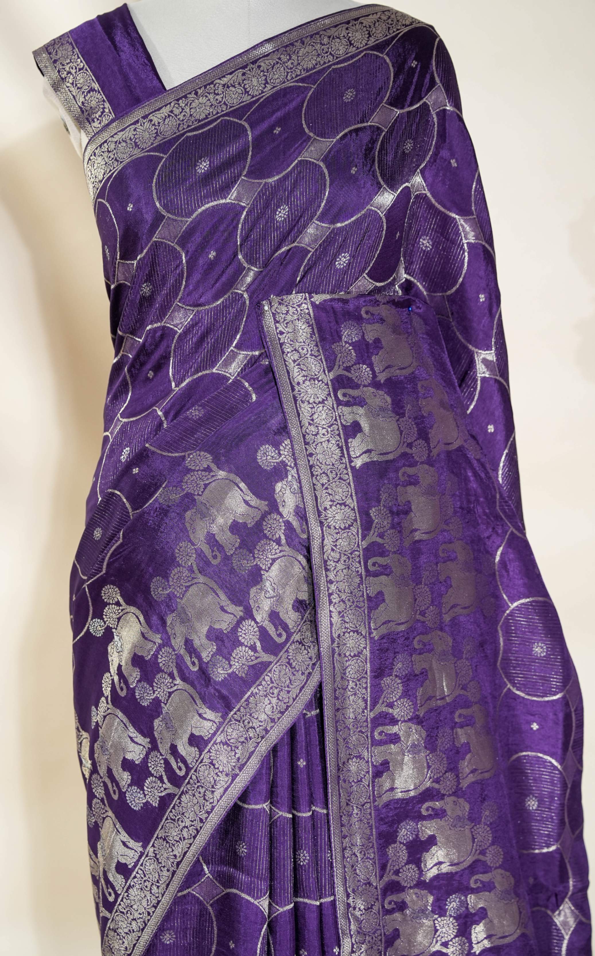Purple Banarasi Silk Saree
