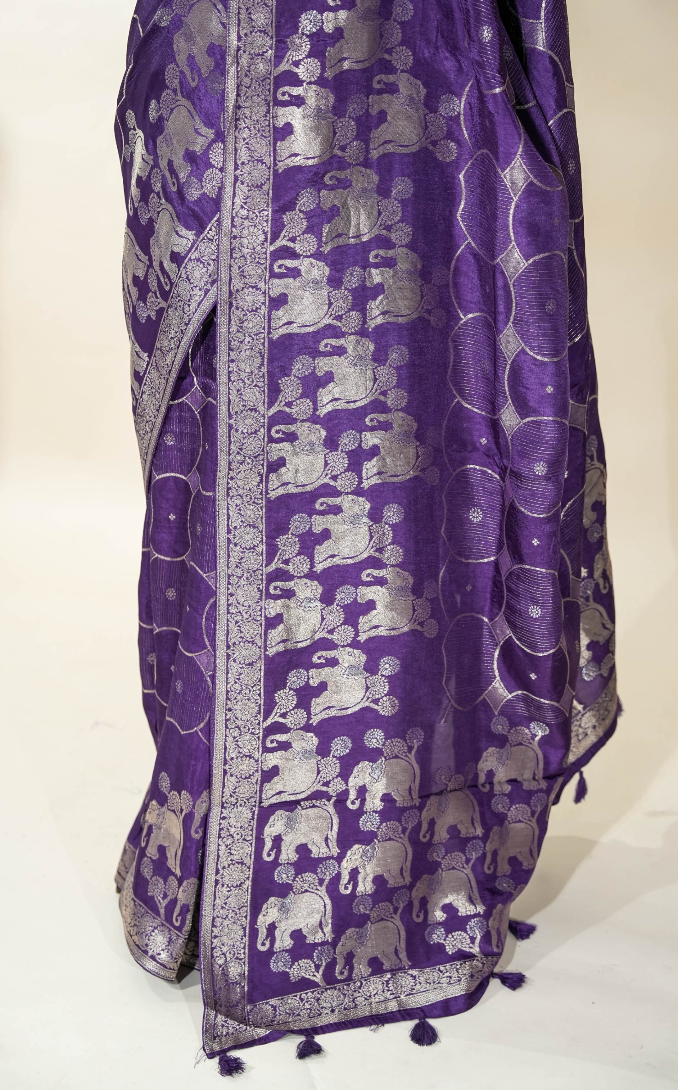 Purple Banarasi Silk Saree