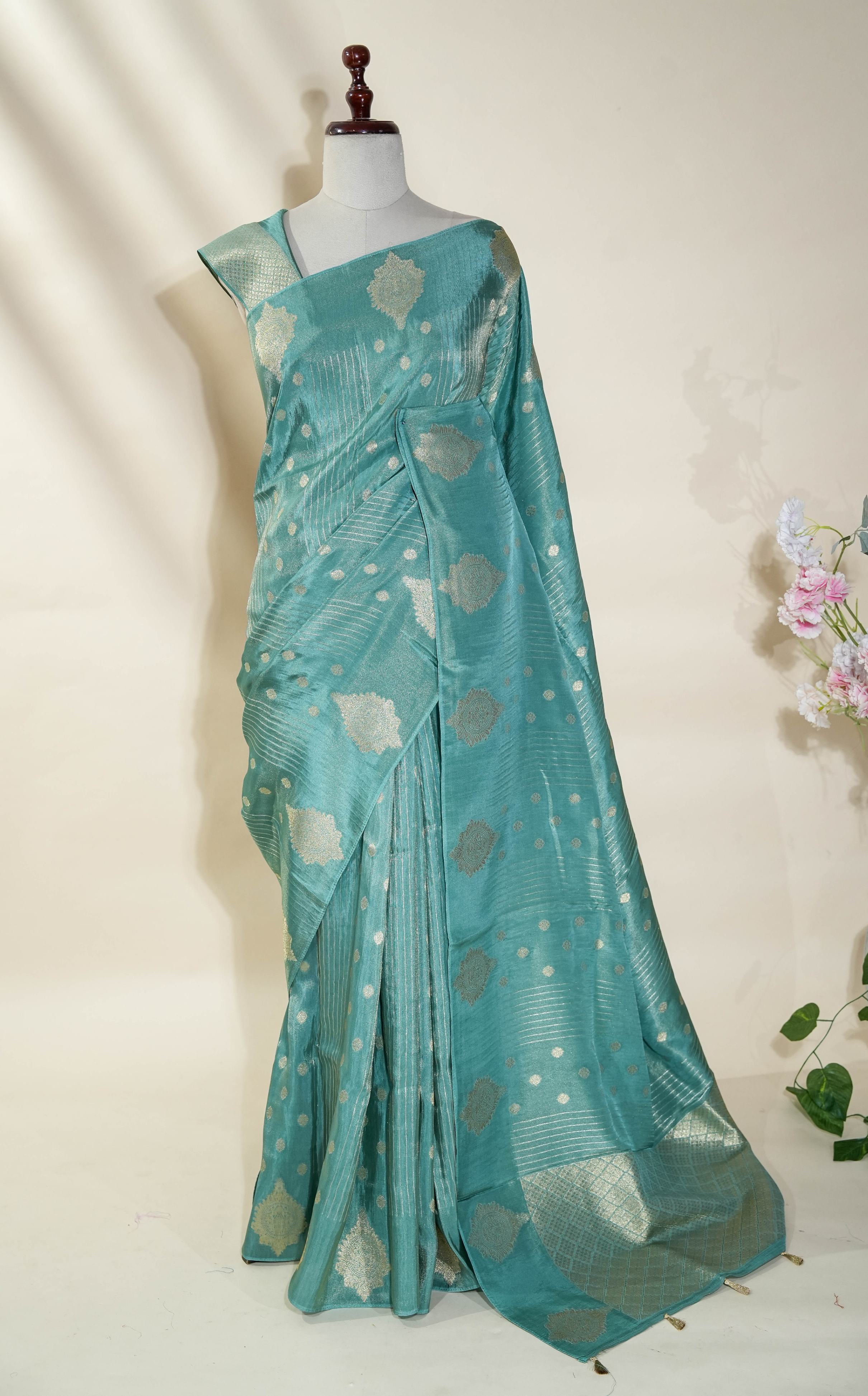 Ferozi Banarasi Tissue Saree
