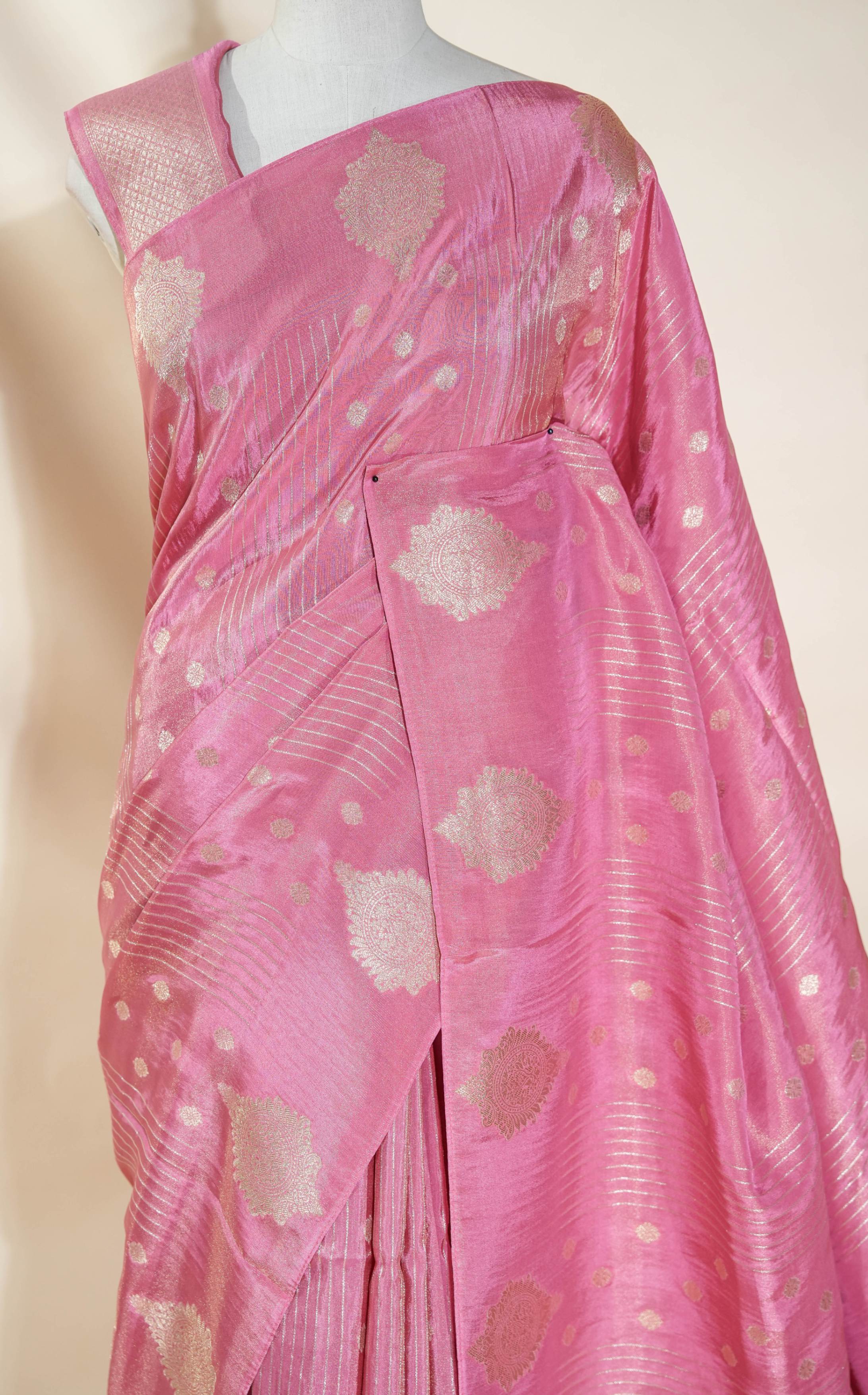 Pink Banarasi Tissue Saree