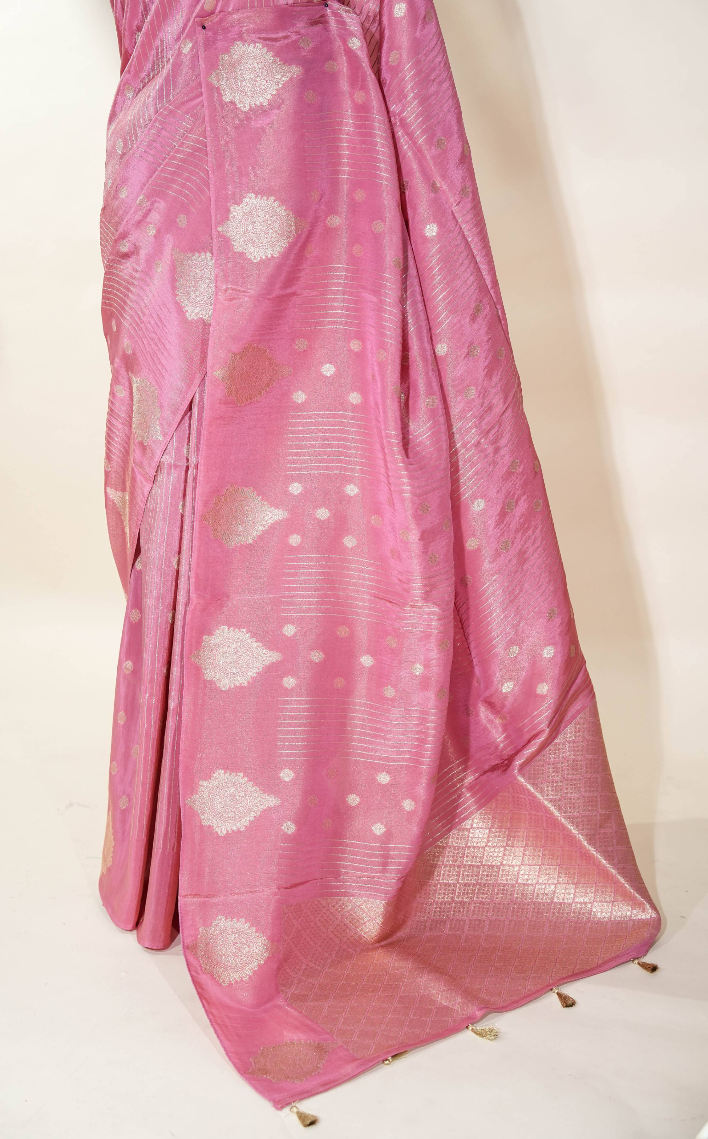 Pink Banarasi Tissue Saree