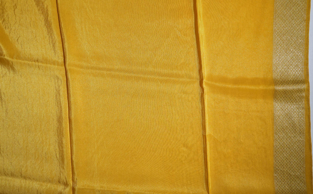 Yellow Banarasi Tissue Saree