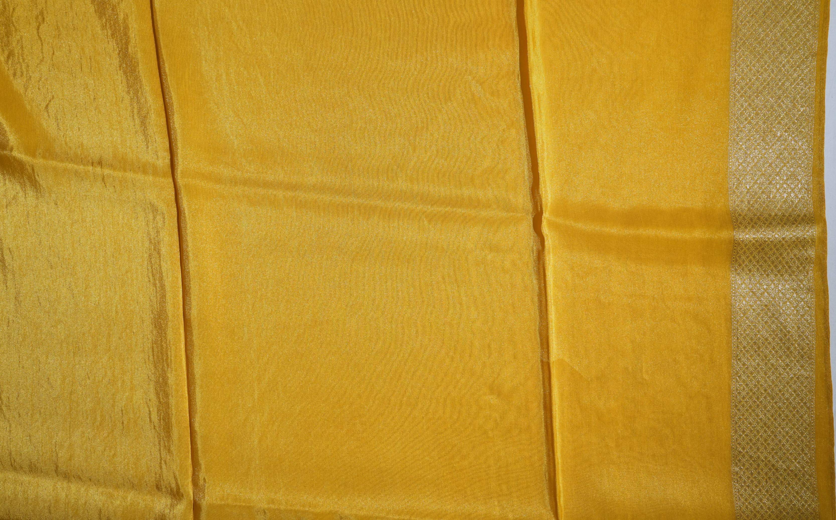 Yellow Banarasi Tissue Saree