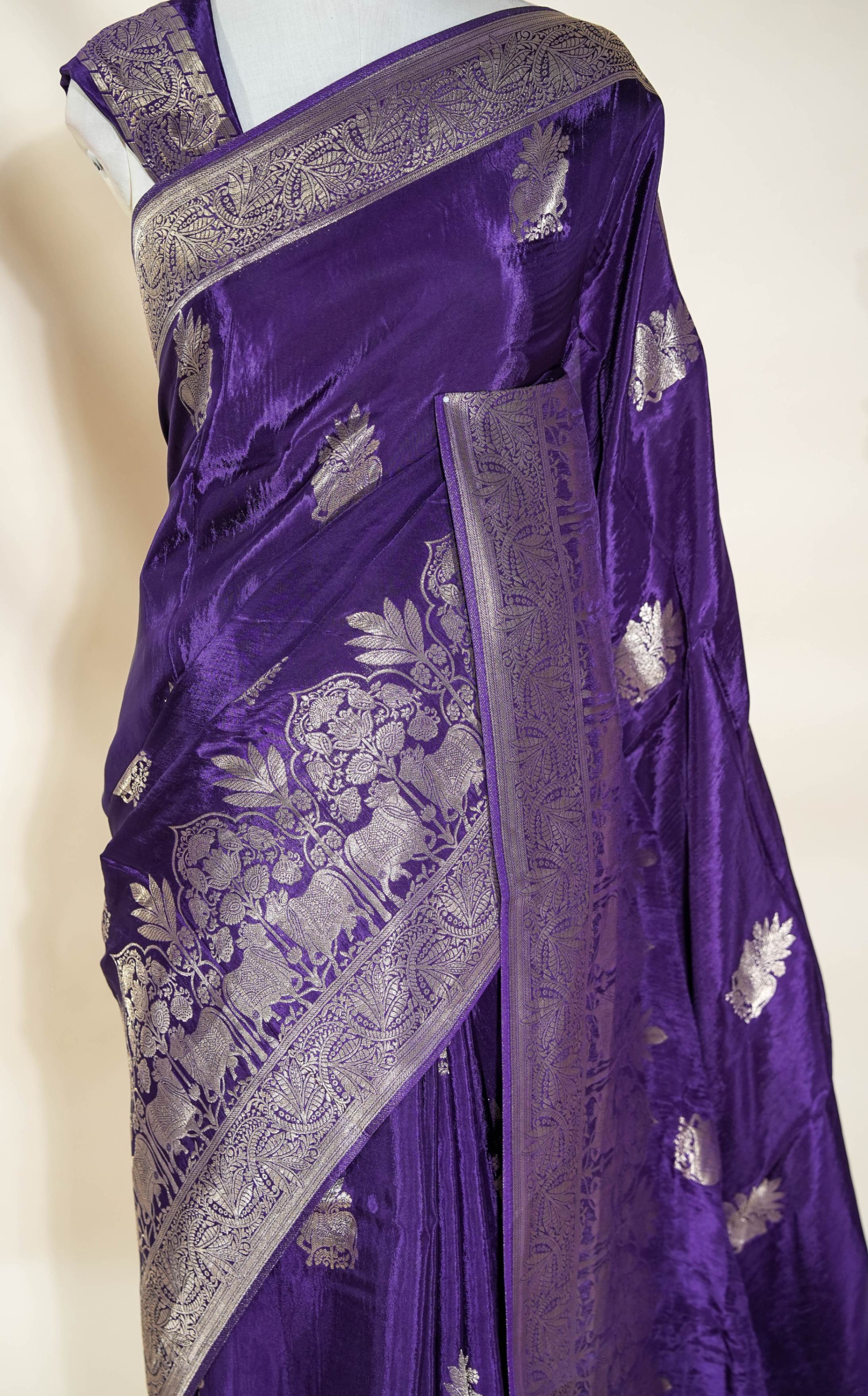 Purple Banarasi Silk Saree