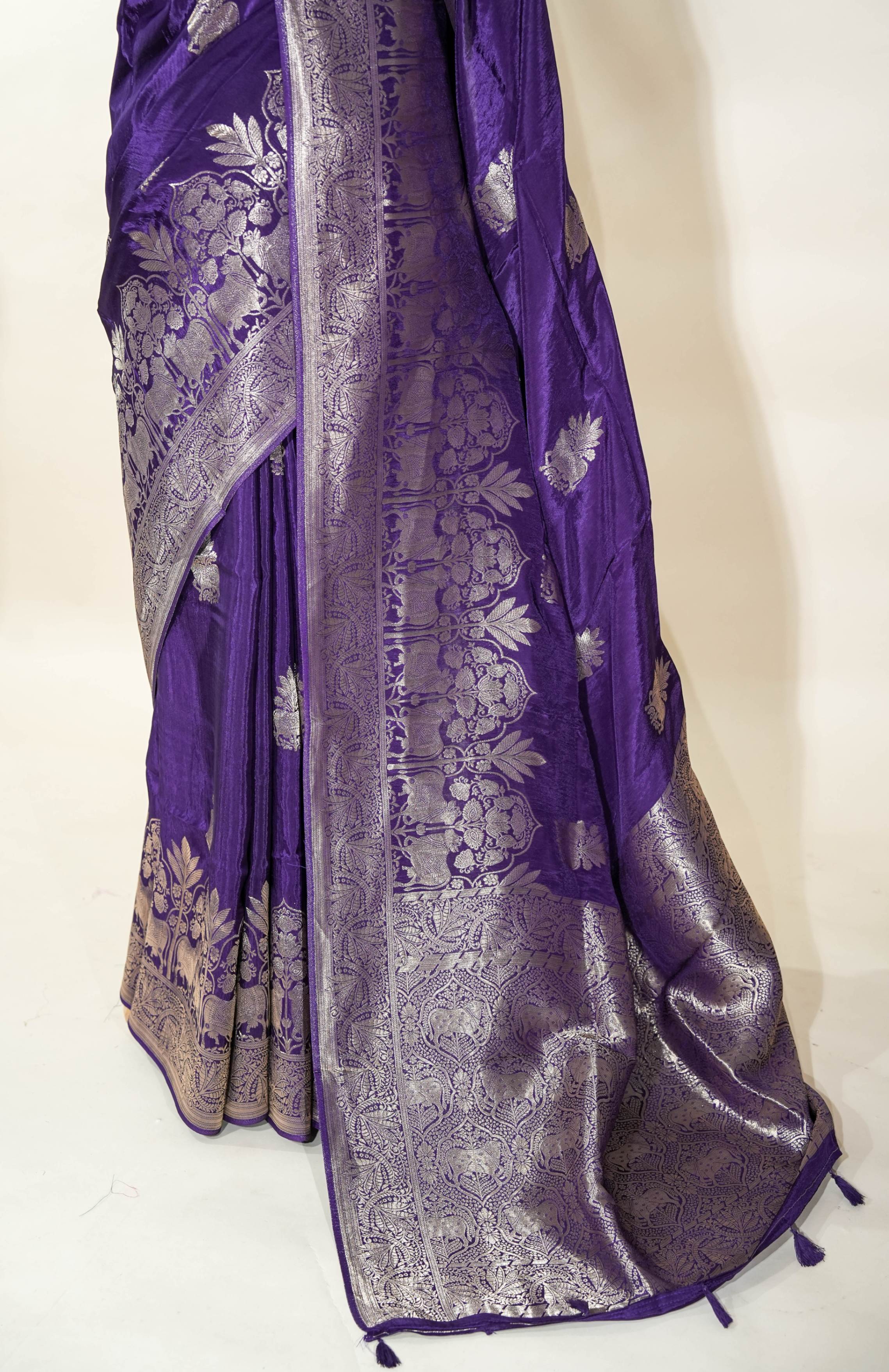 Purple Banarasi Silk Saree
