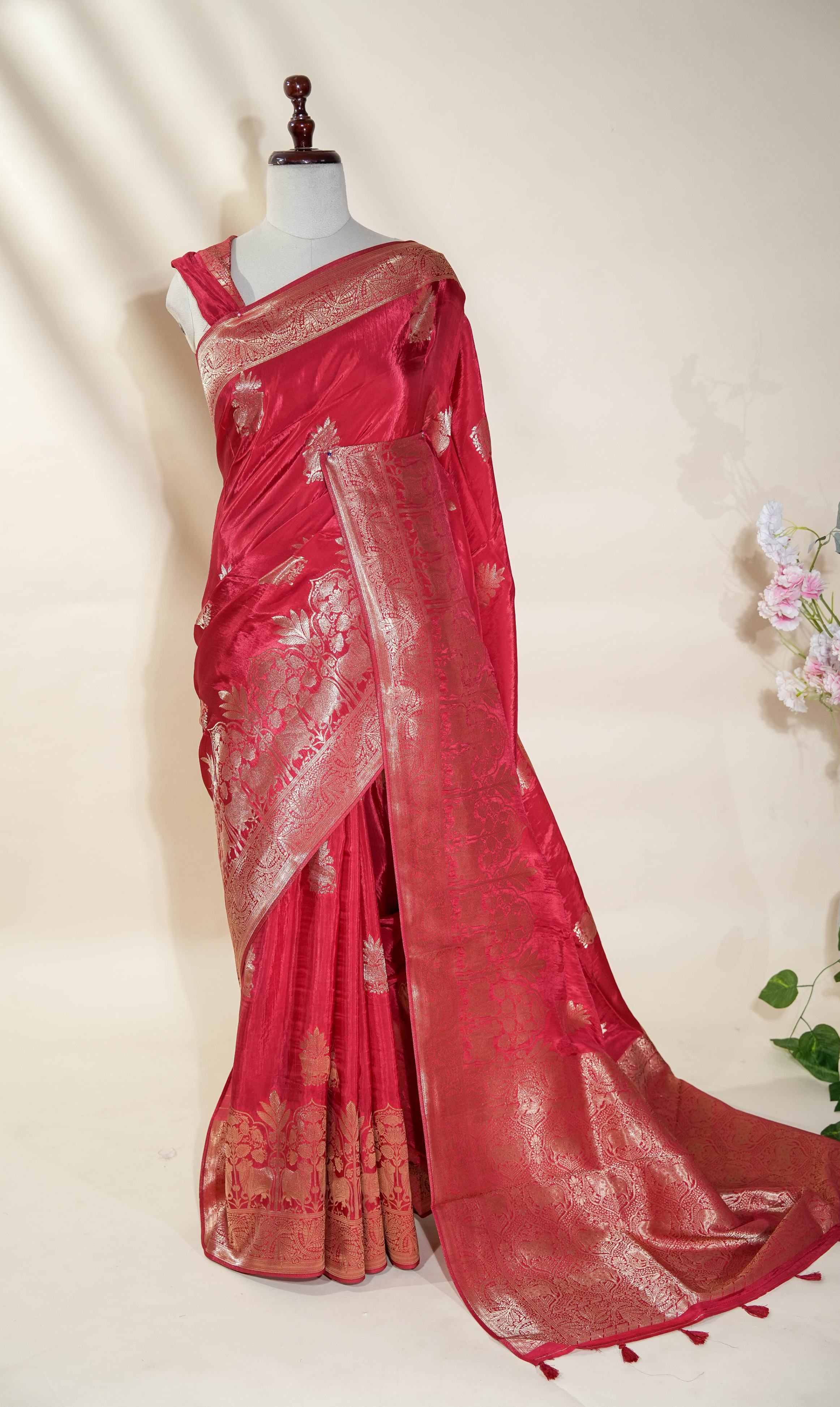 Red Banarasi Silk Saree