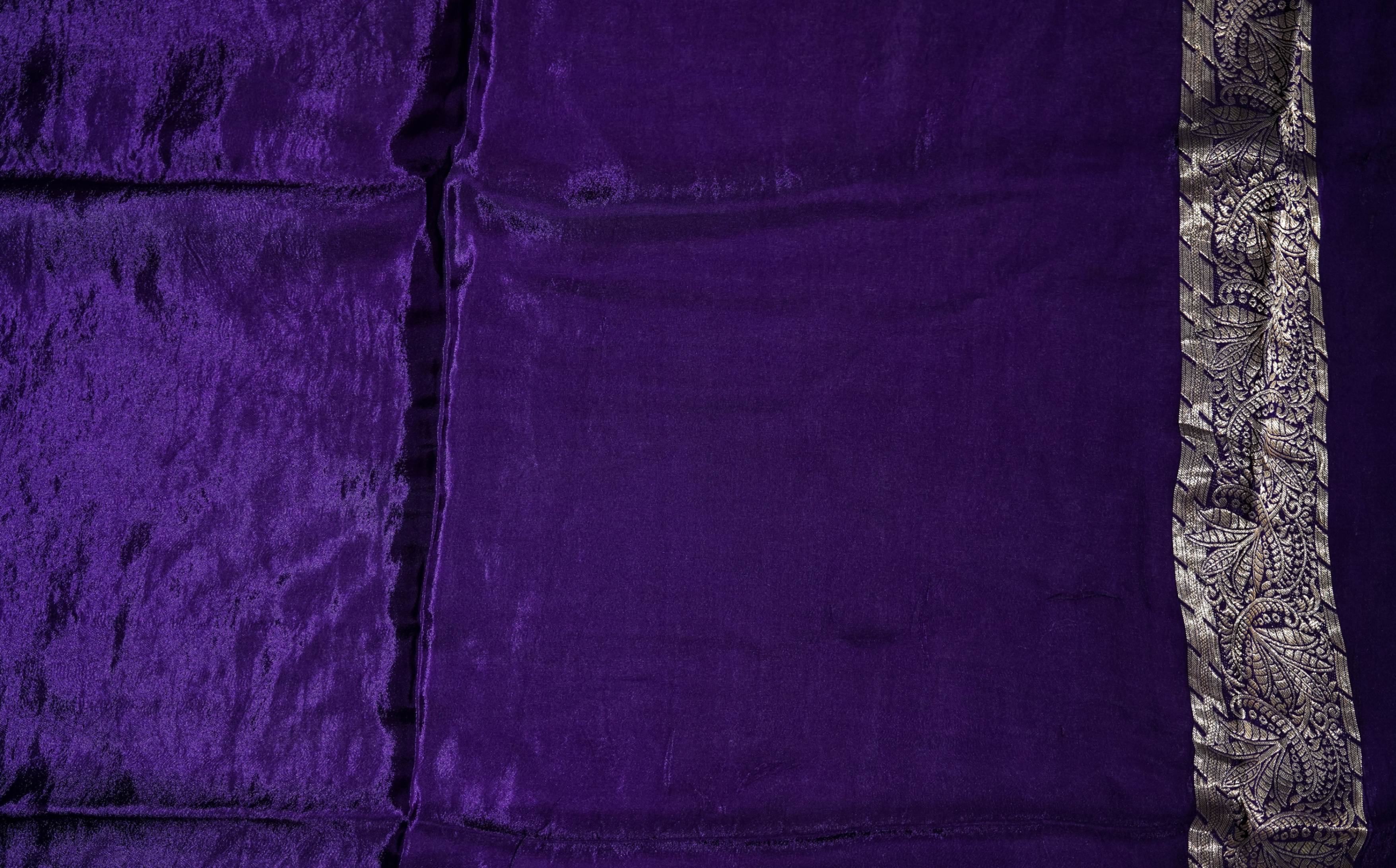 Purple Banarasi Silk Saree