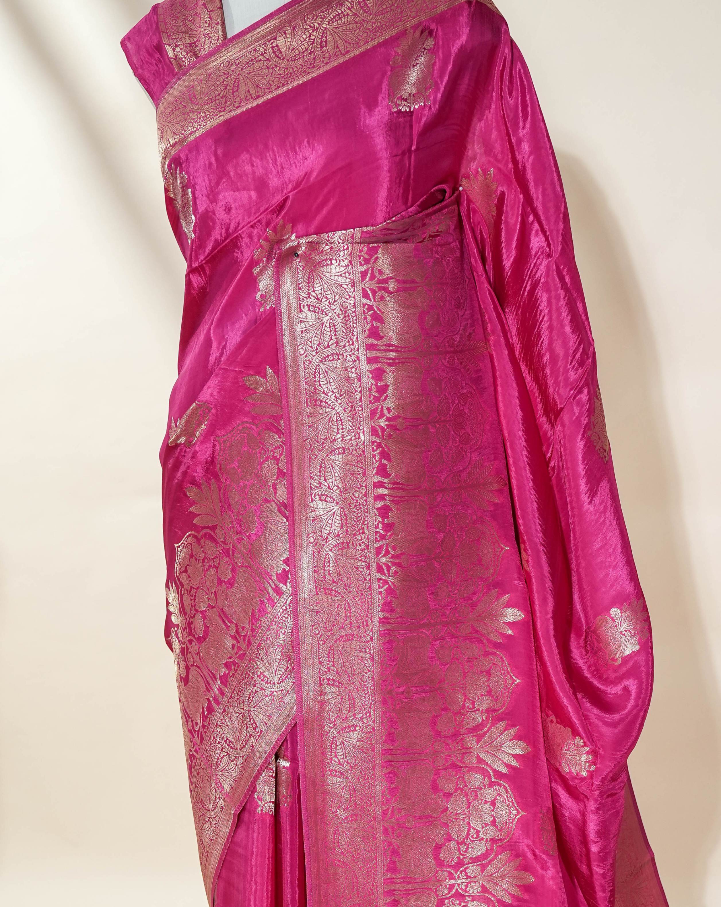 Pink Banarasi Silk Saree