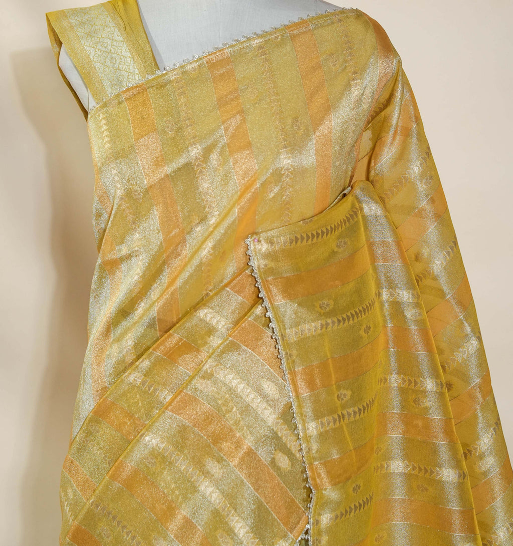 Multi Colour Banarasi Tissue Saree