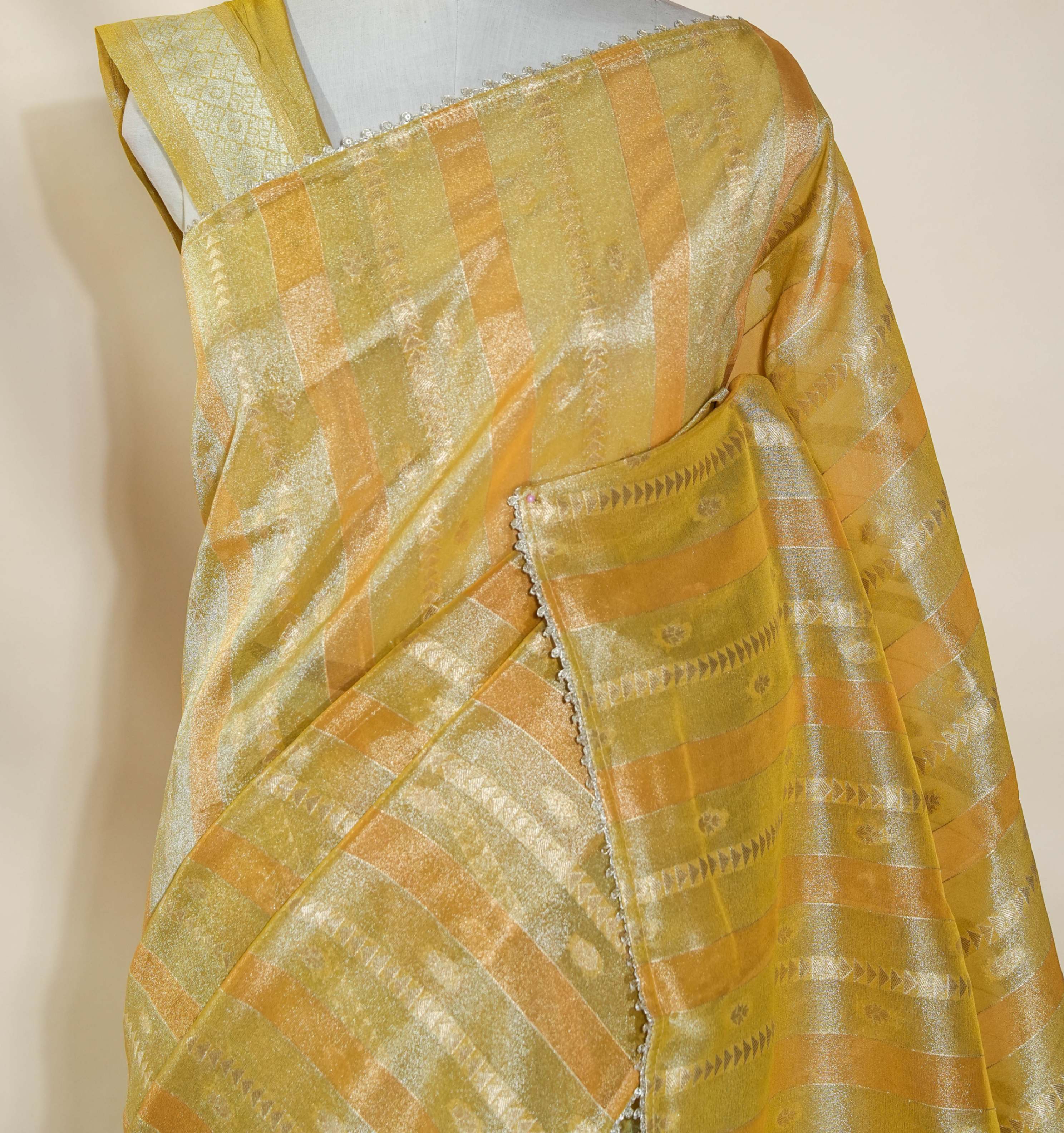 Multi Colour Banarasi Tissue Saree